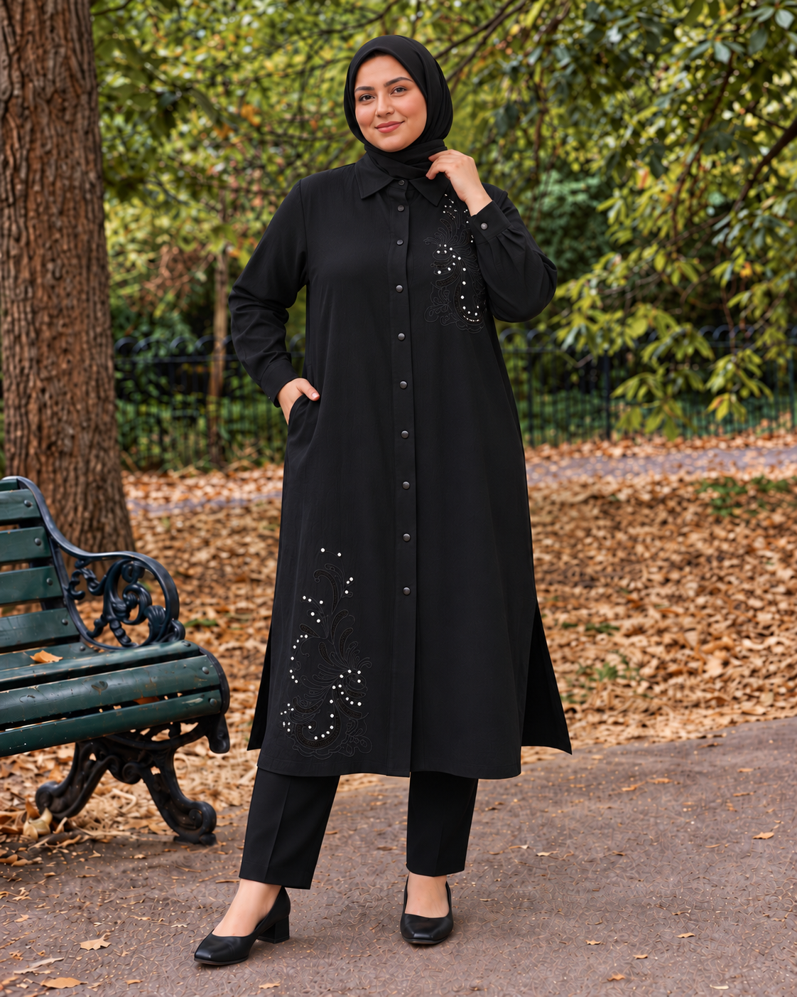 Beyoğlu Çiçekli Krep Tunik - 26228