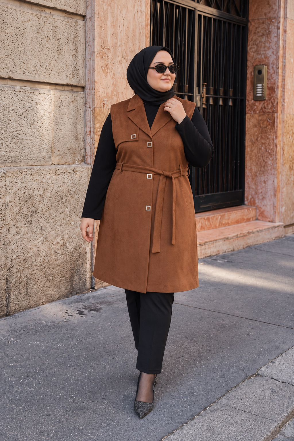 Astarlı Süet Yelek - 4795