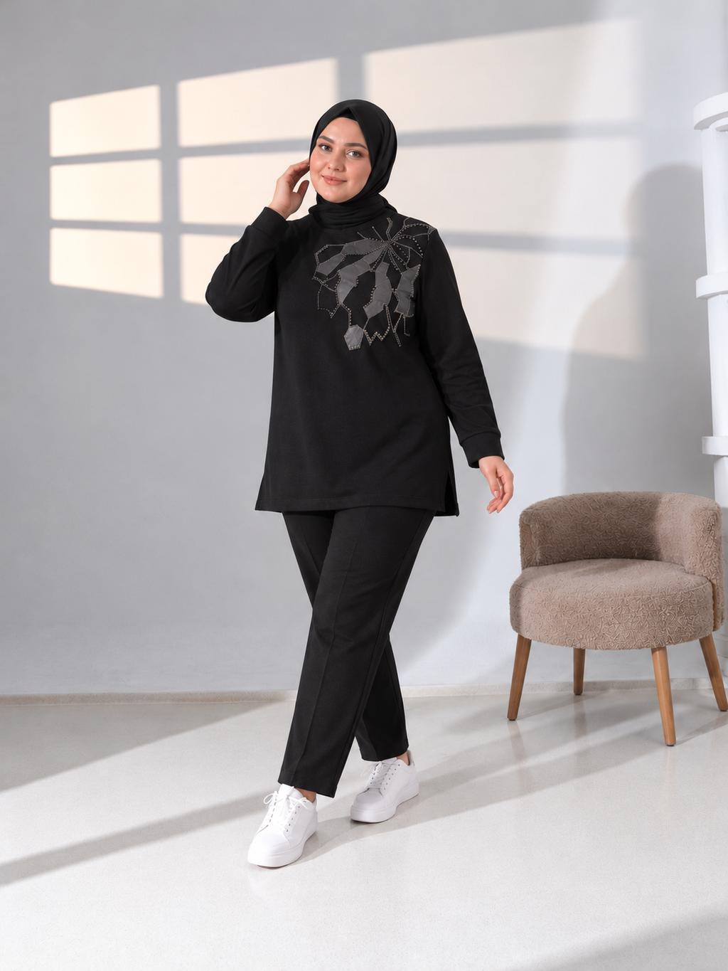 Deri Garnili Örme Tunik - 26035