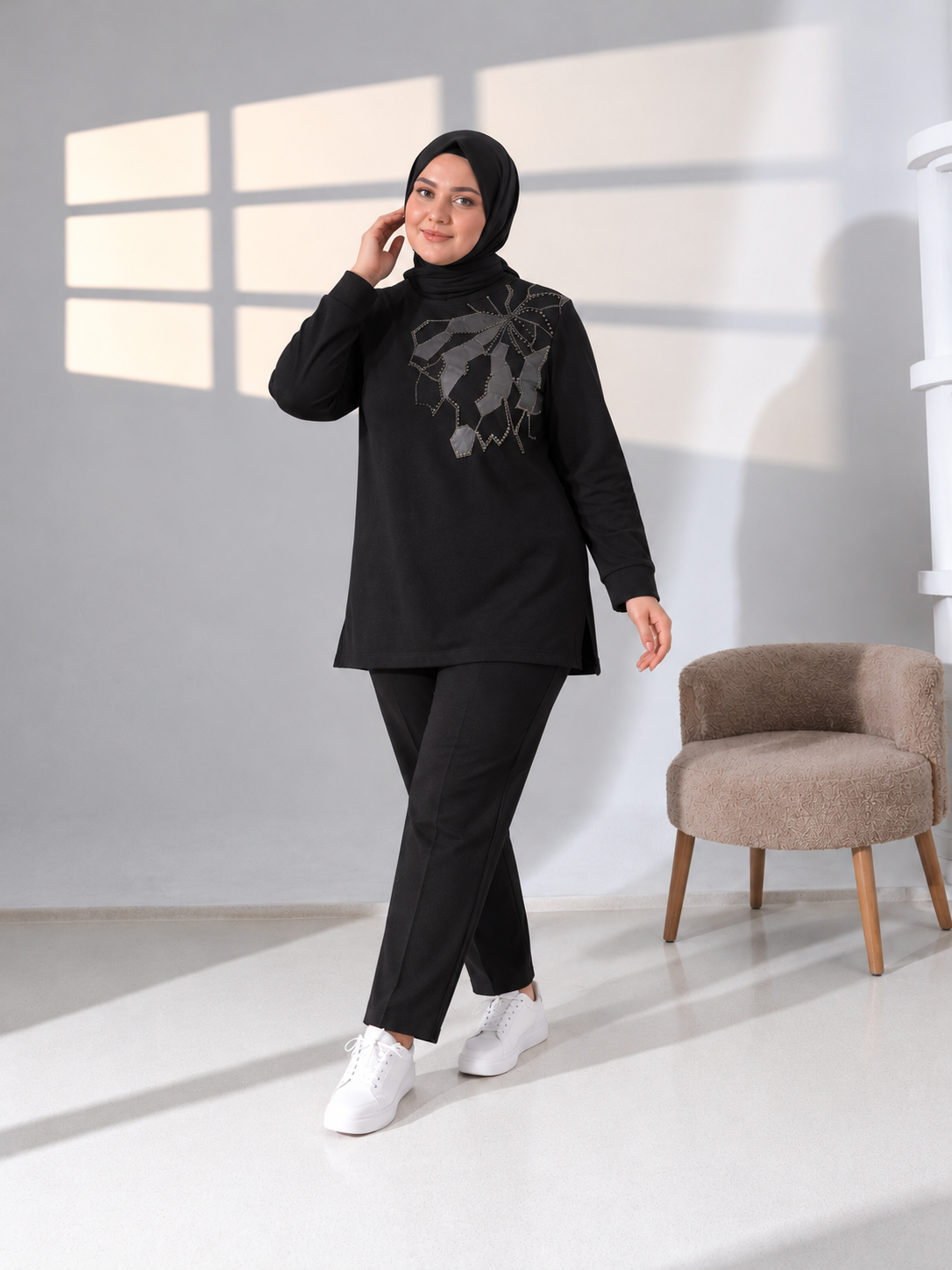 Deri Garnili Örme Tunik - 26035