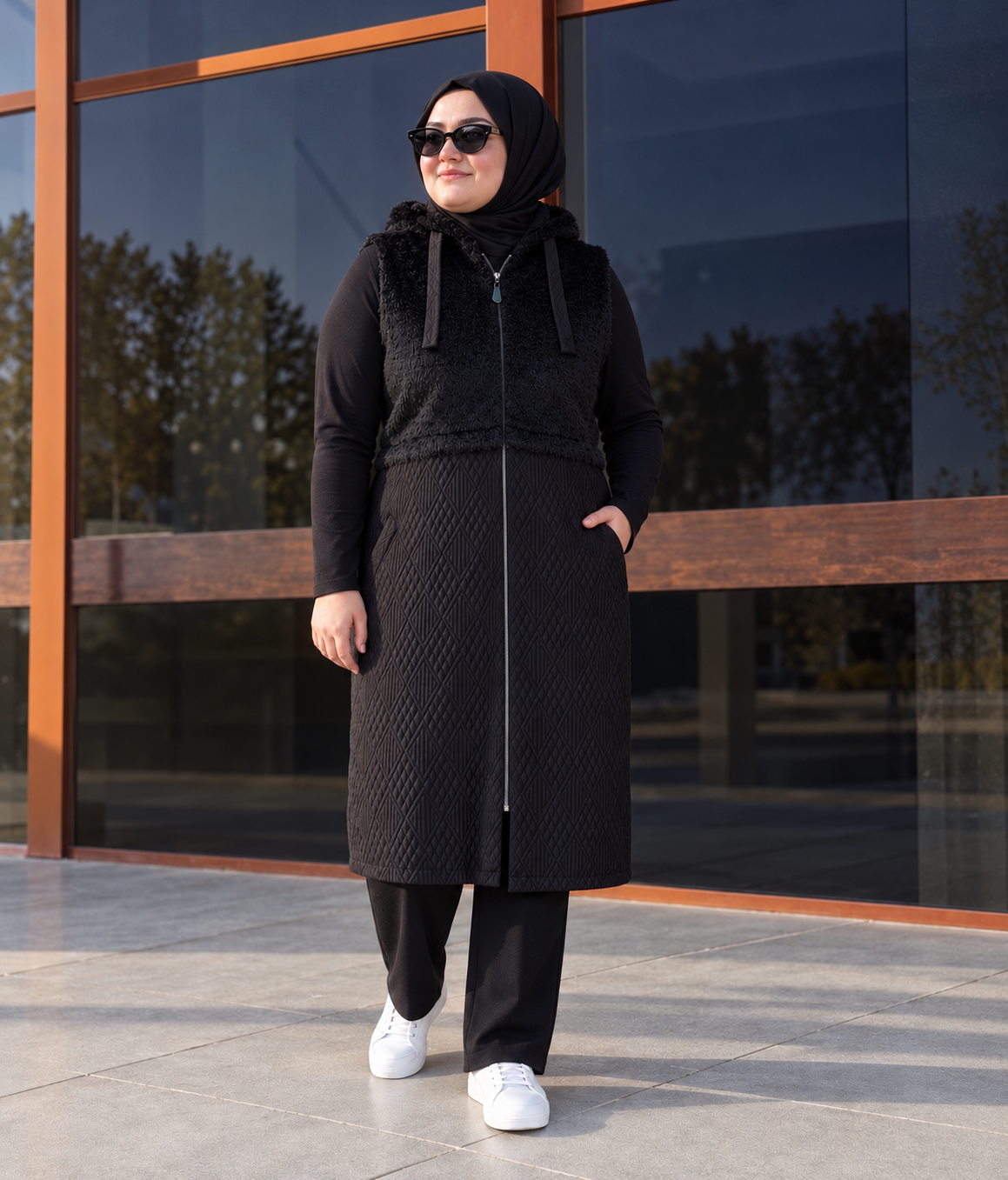 Kürk Kombinli Kapitone Yelek - 26004