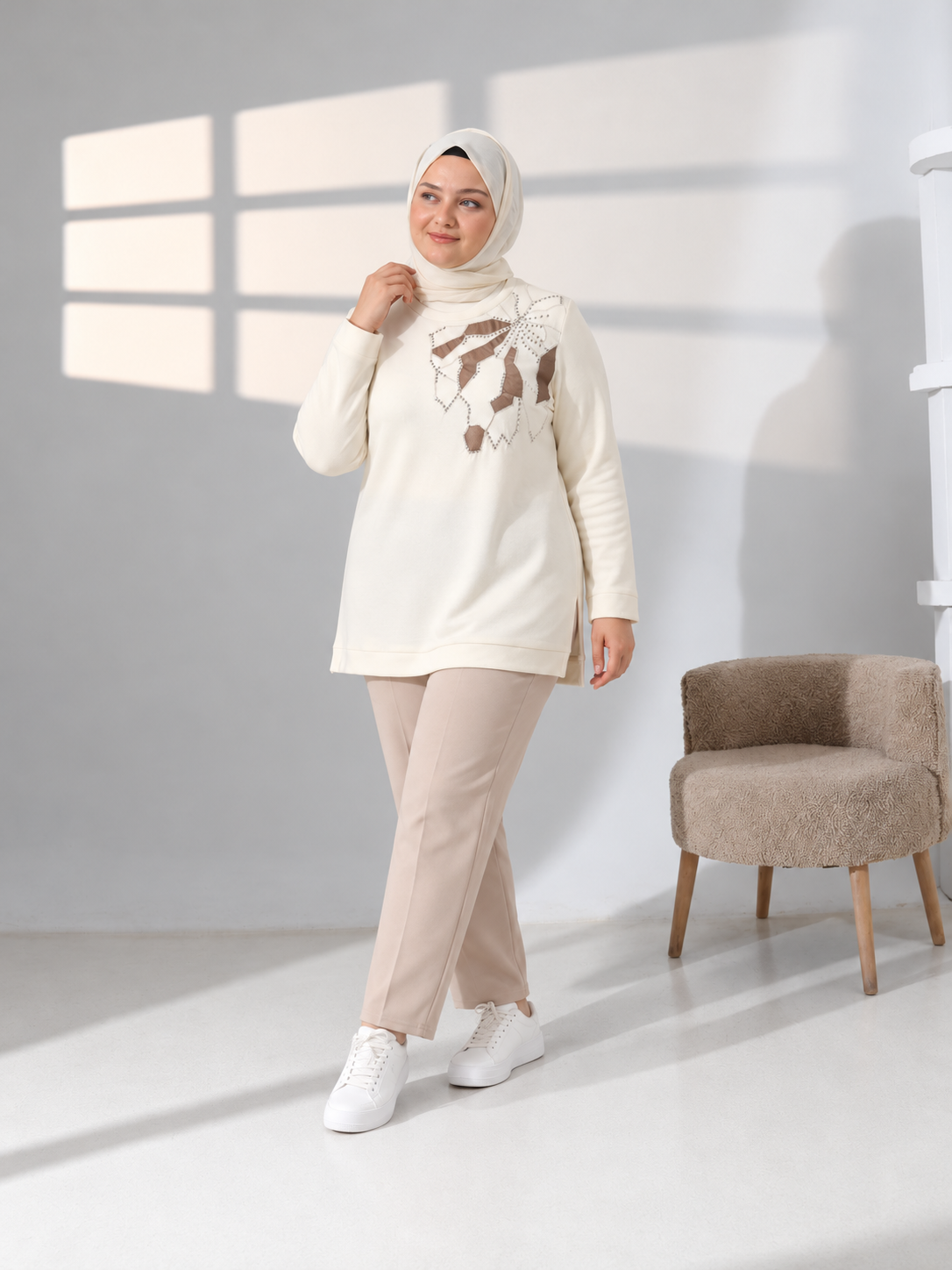 Deri Garnili Örme Tunik - 26035