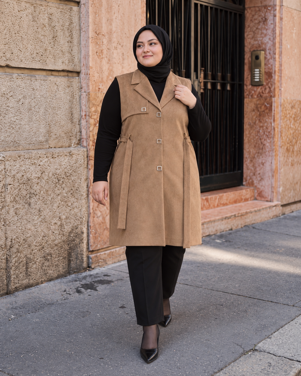 Astarlı Süet Yelek - 4795