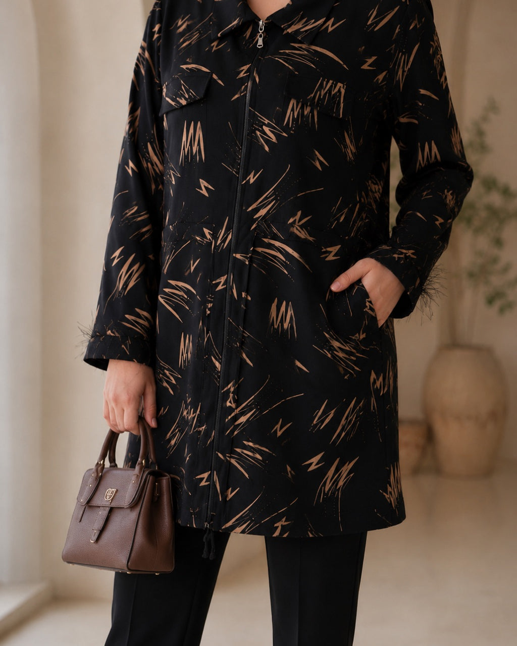 Fırça Desen Tunik - 7905