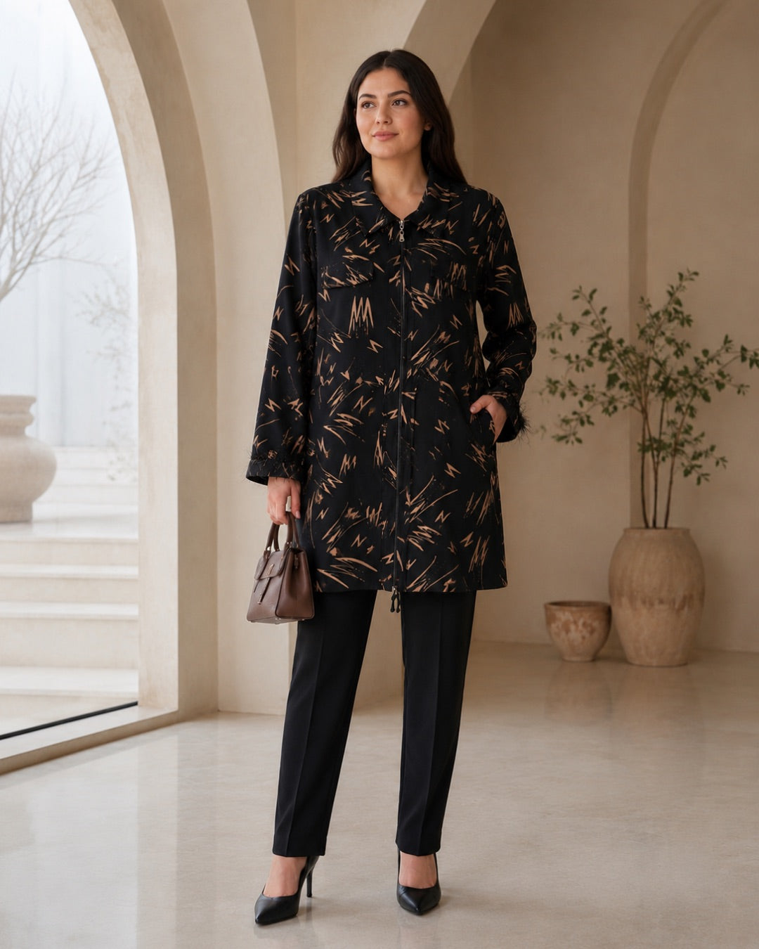 Fırça Desen Tunik - 7905