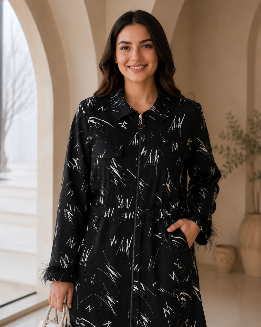 Fırça Desen Tunik - 7905