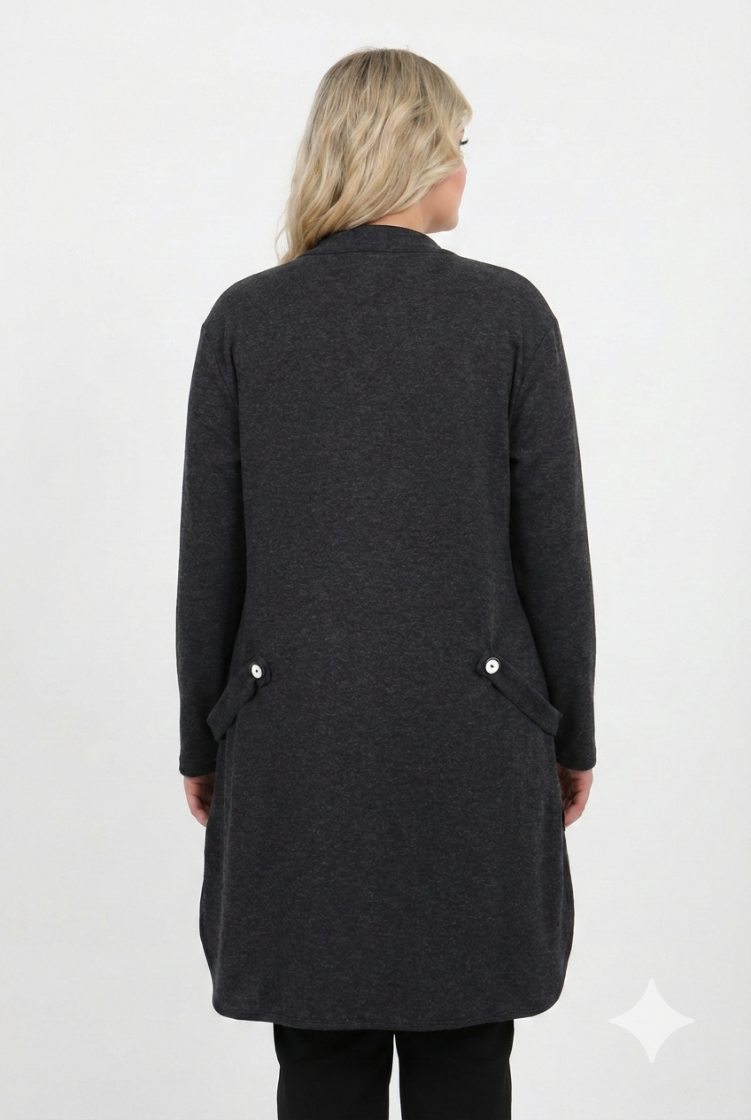 Düğmeli Yün Ceket - 8214