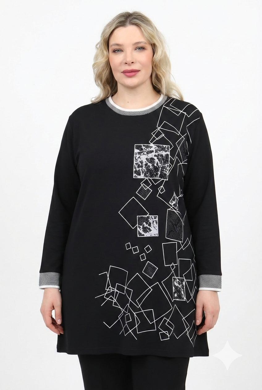 Önü Baskılı Tunik - 072