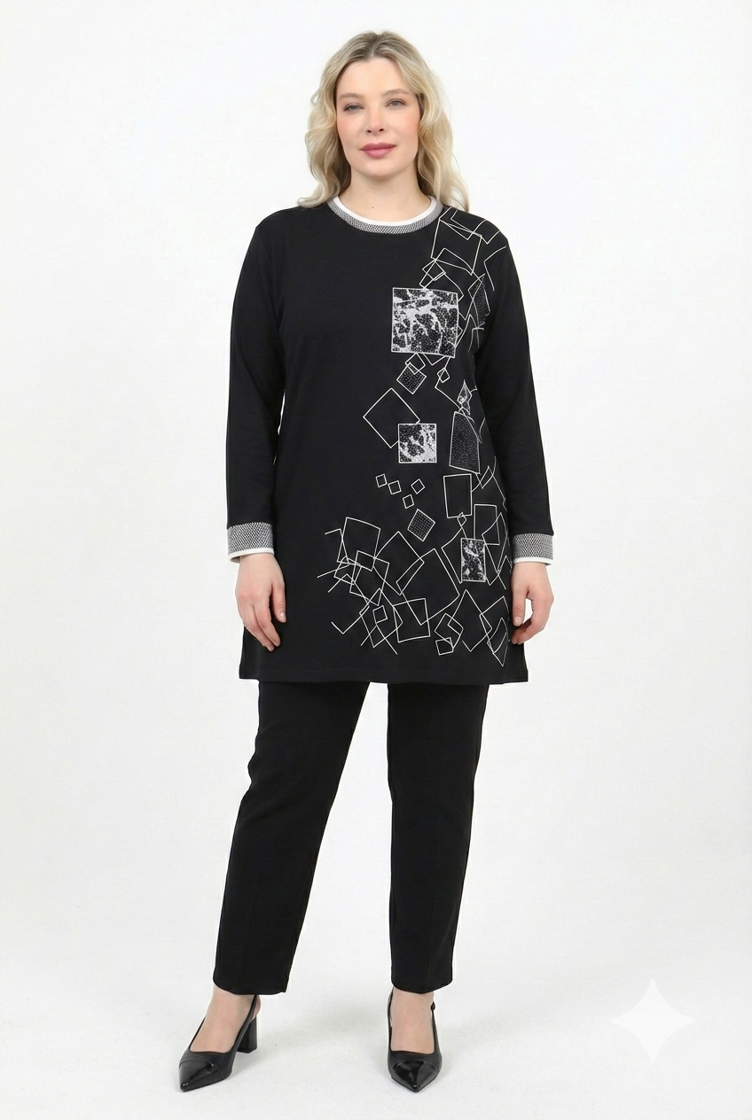 Önü Baskılı Tunik - 072