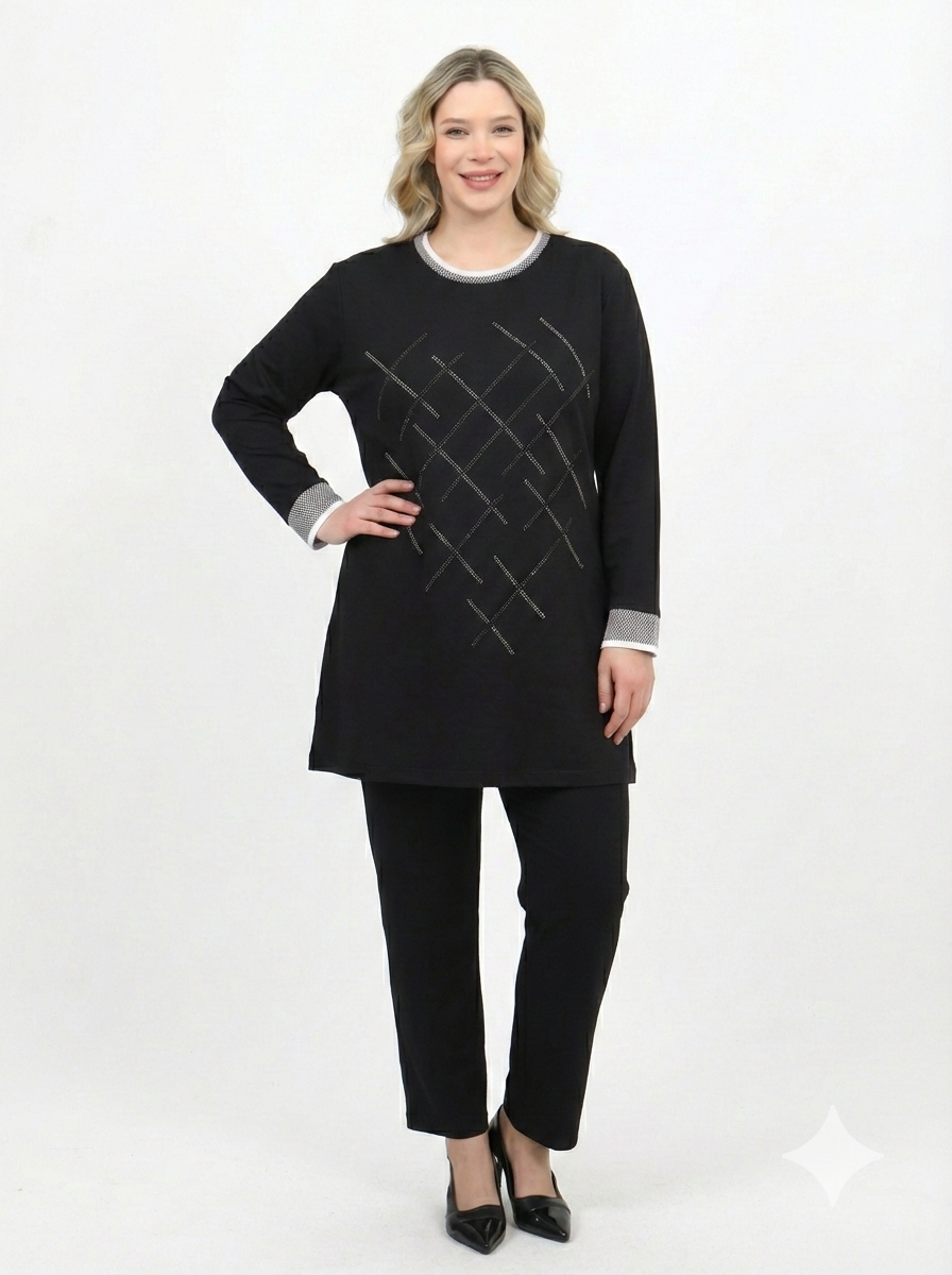 Önü Taşlı Tunik - 058