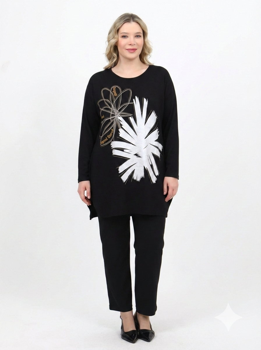 Önü Baskılı Tunik - 3011