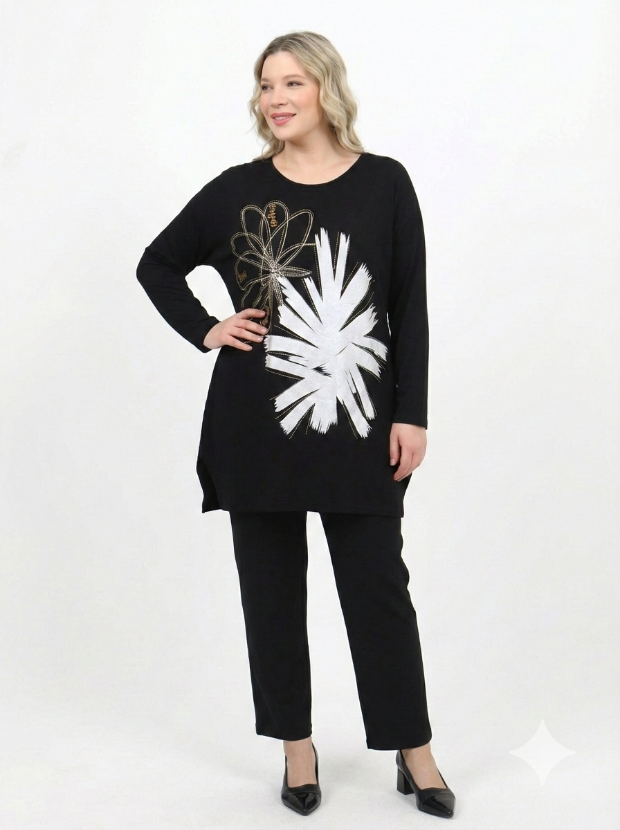 Önü Baskılı Tunik - 3011