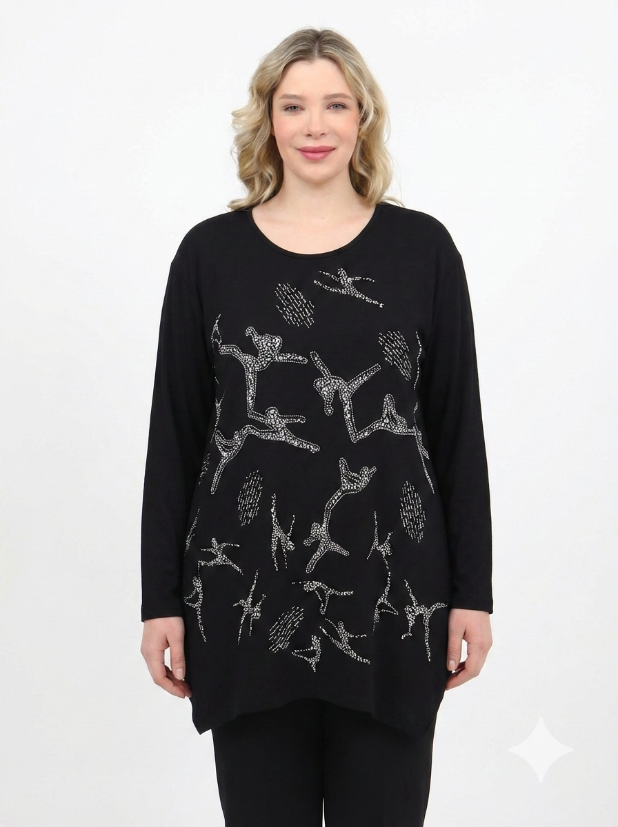 Önü Baskılı Tunik - 313