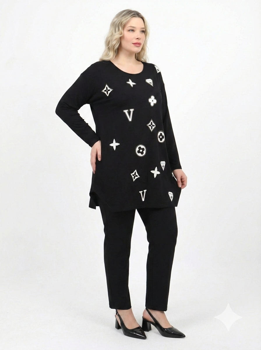 Önü Baskılı Tunik - 324