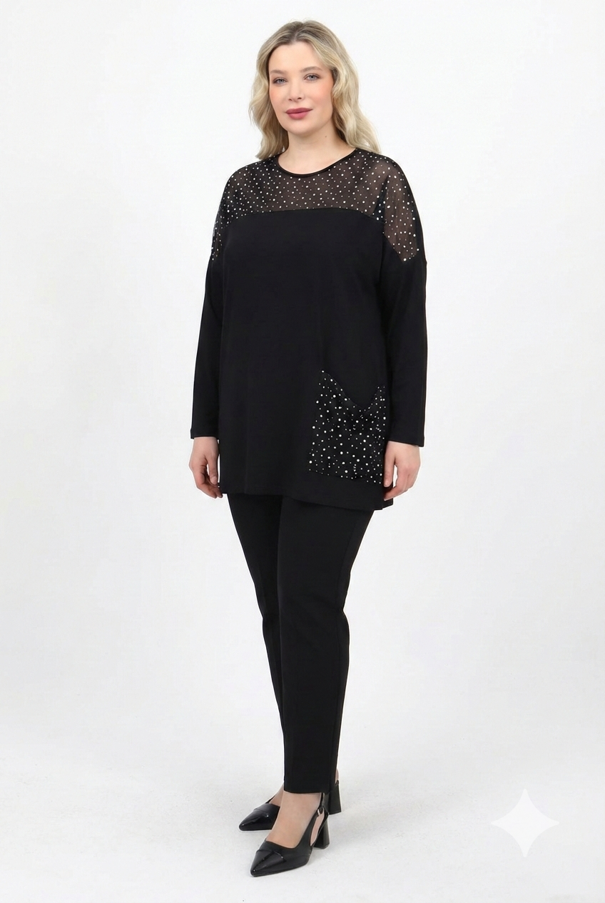 Dantel Kombinli Bluz - 330