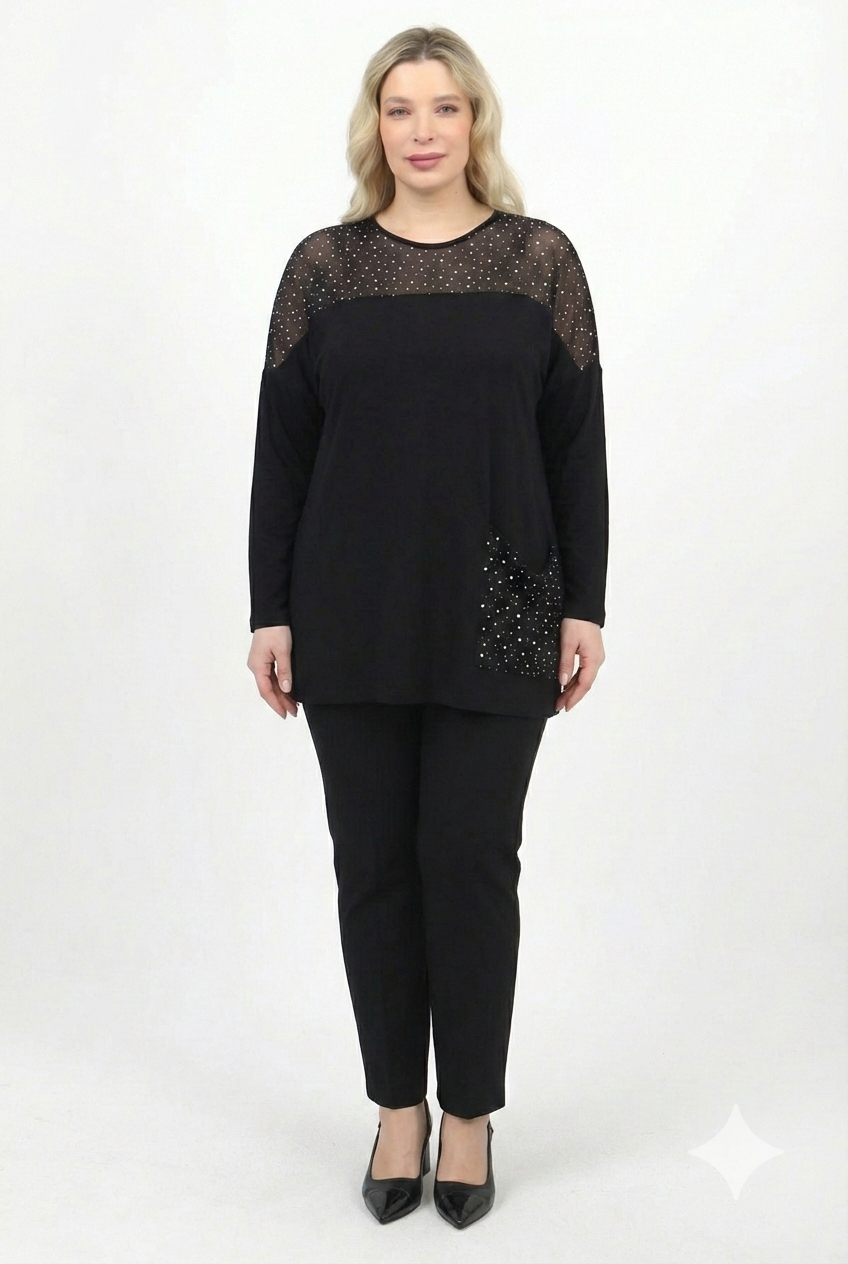 Dantel Kombinli Bluz - 330