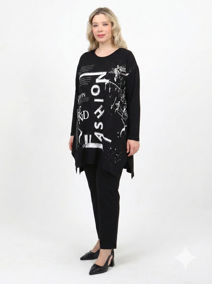 Önü Baskılı Tunik - 3019