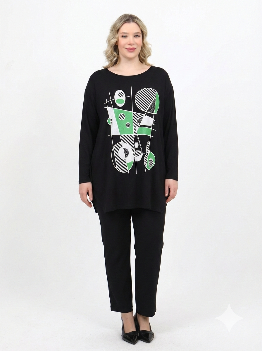 Önü Baskılı Tunik - 314