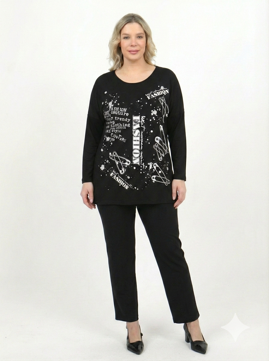 Önü Baskılı Tunik - 309