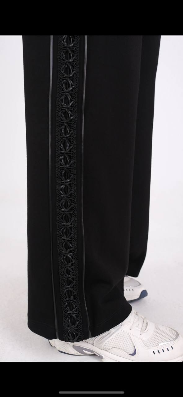 Deri Şeritli Bol Paça Oysho Pantolon- 785