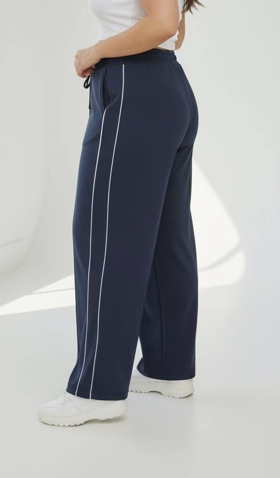 Beyaz Biyeli Bol Paça Oysho Pantolon- 690