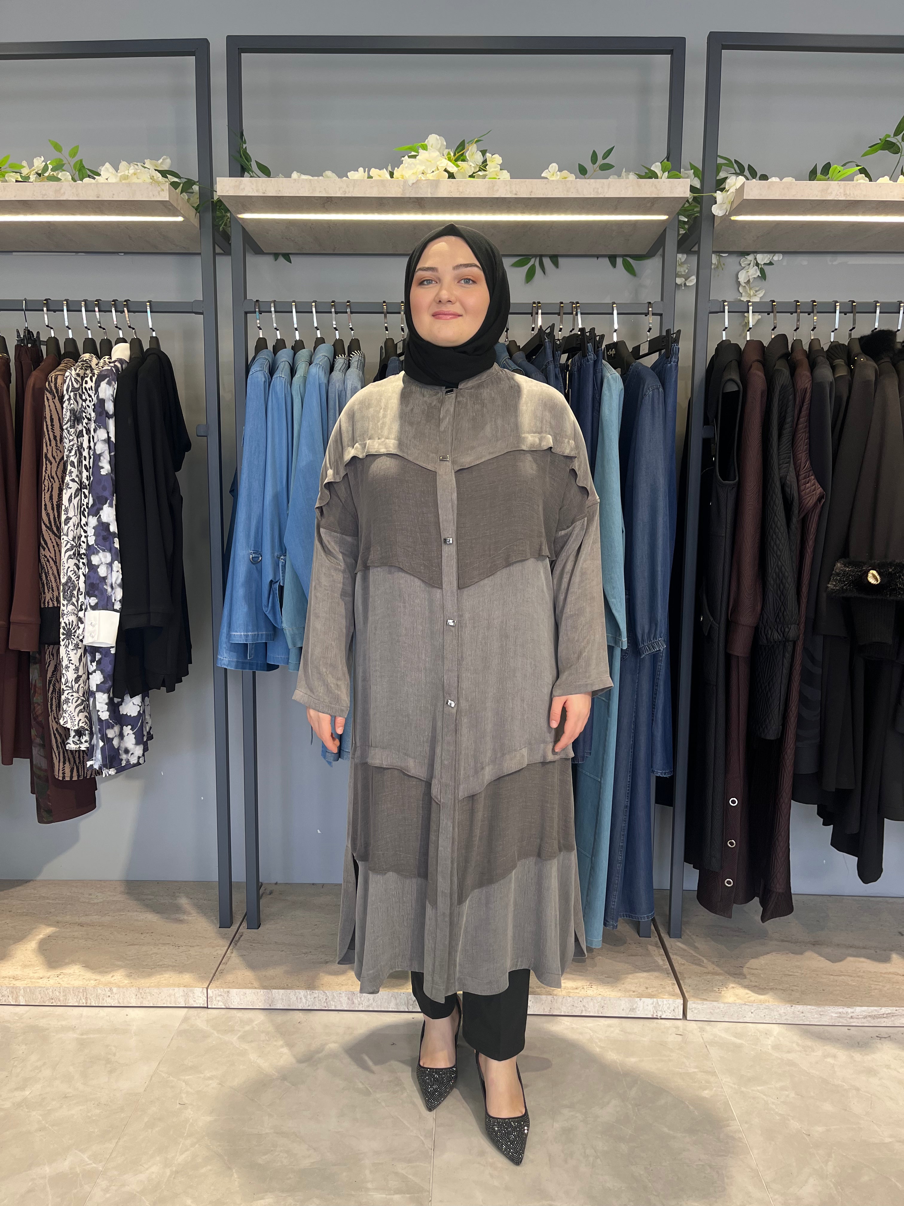 Düşük Kol Katlı İpek Qupra Kap-  1330