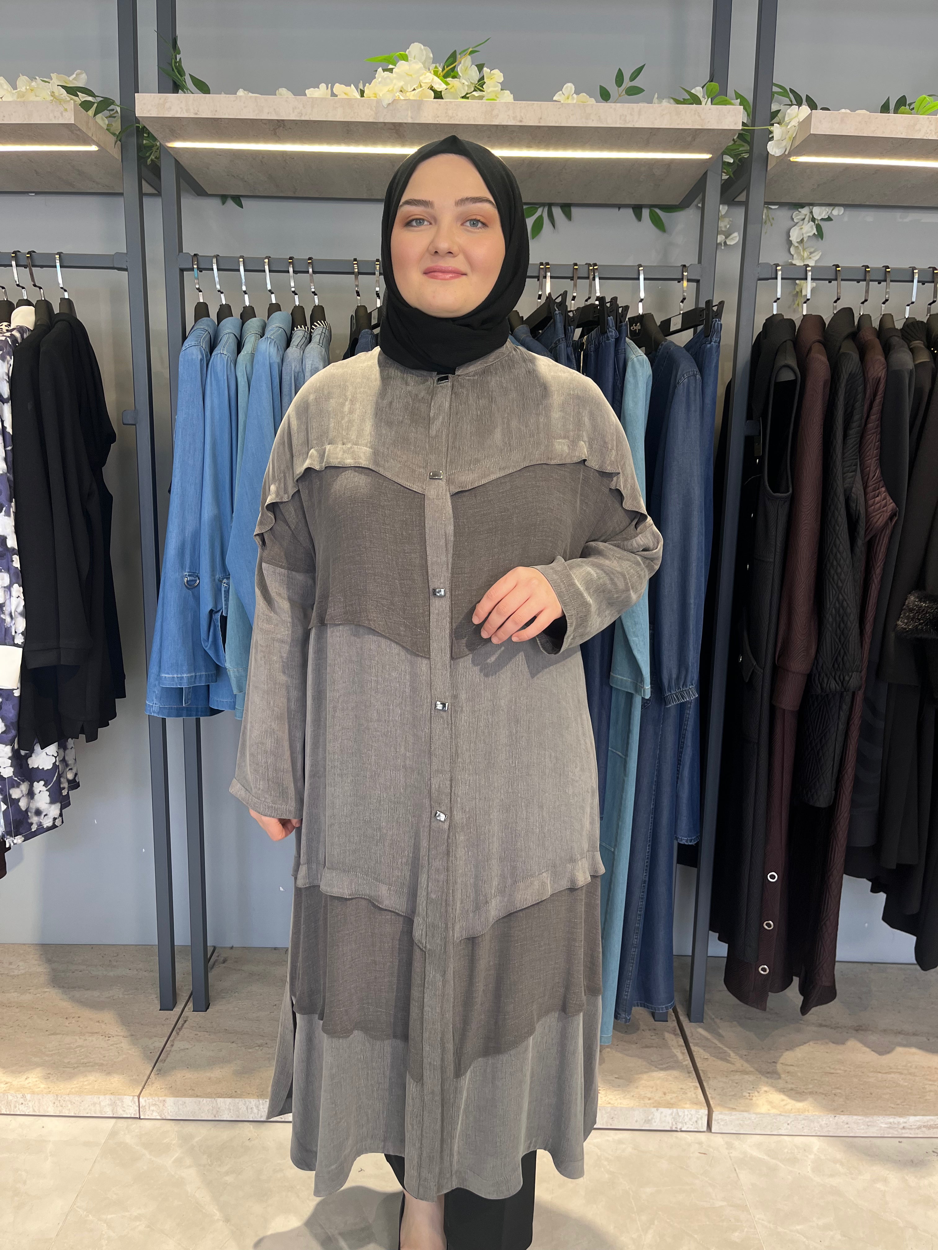 Düşük Kol Katlı İpek Qupra Kap-  1330