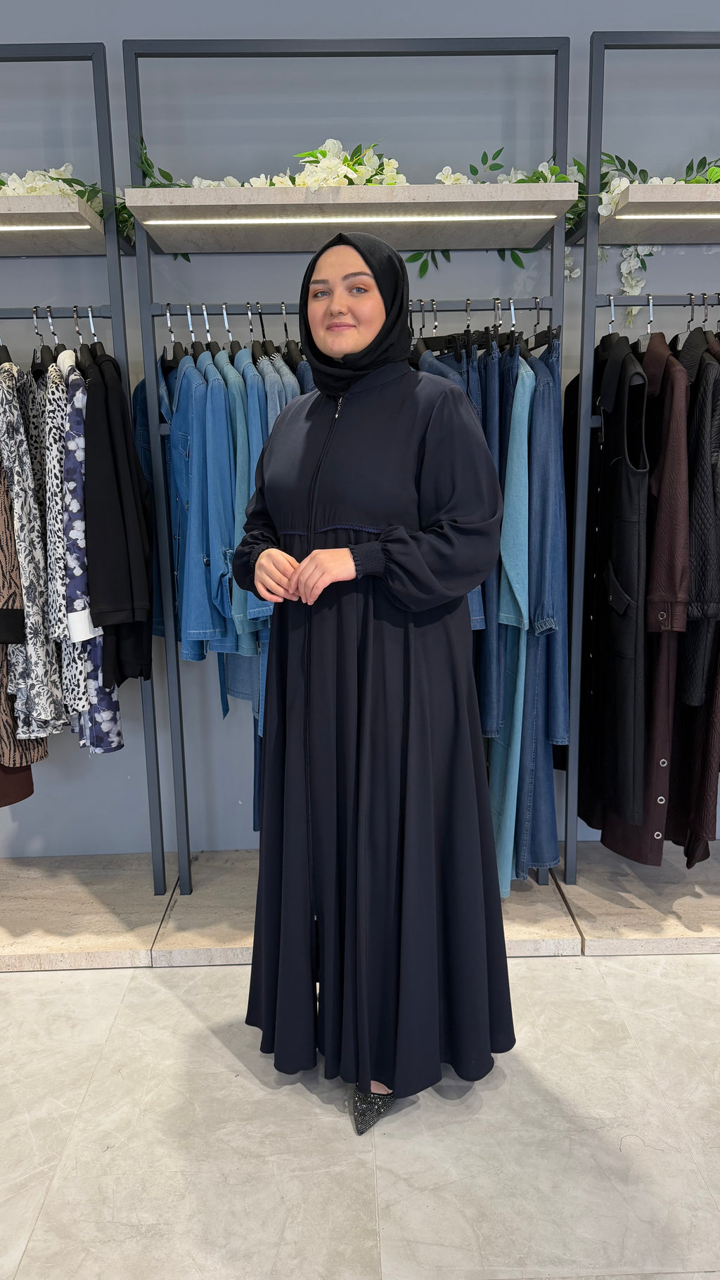 Beli Dantelli İpek Ferace - 3017