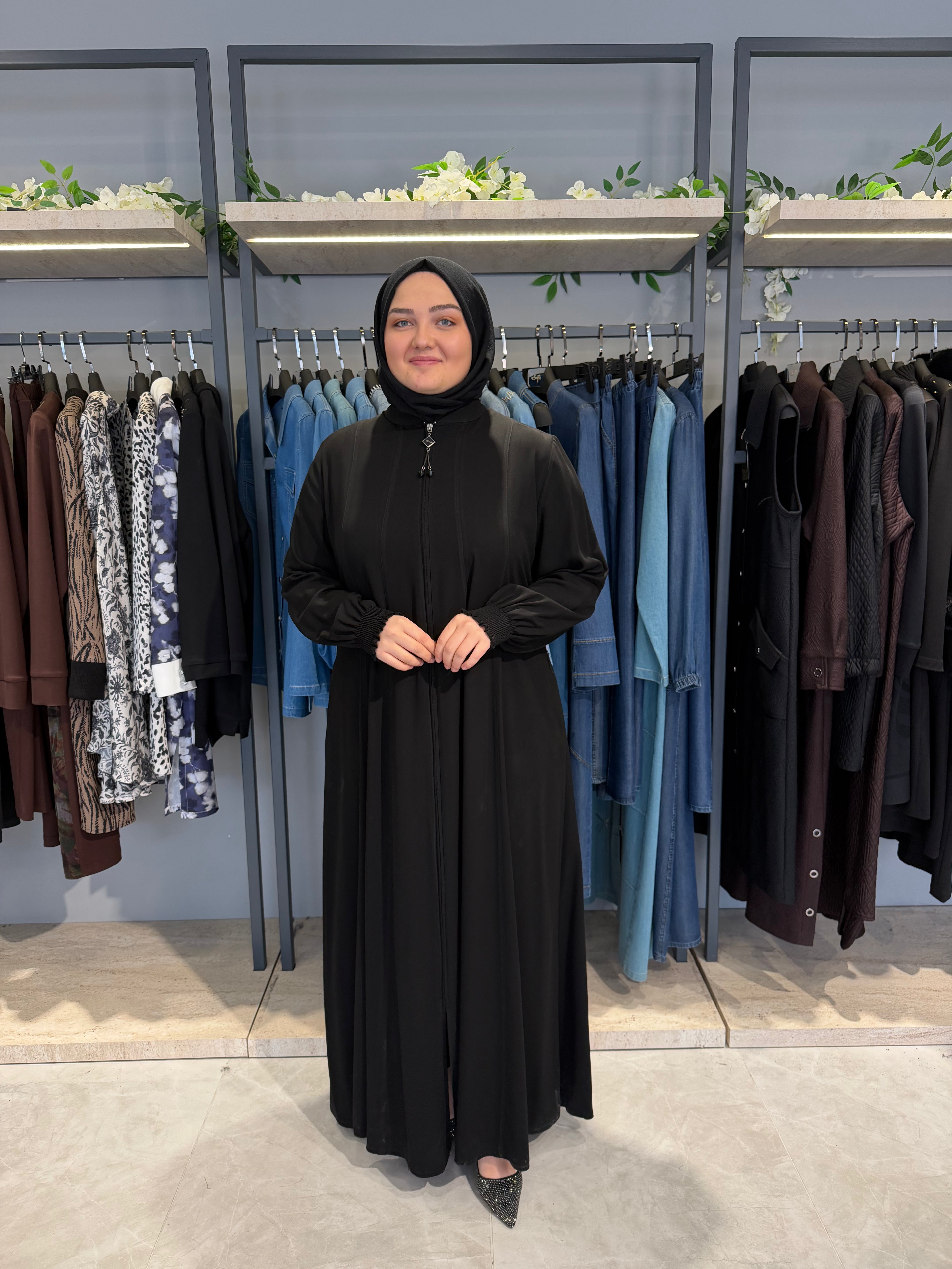 Parça İpek Ferace - 2872