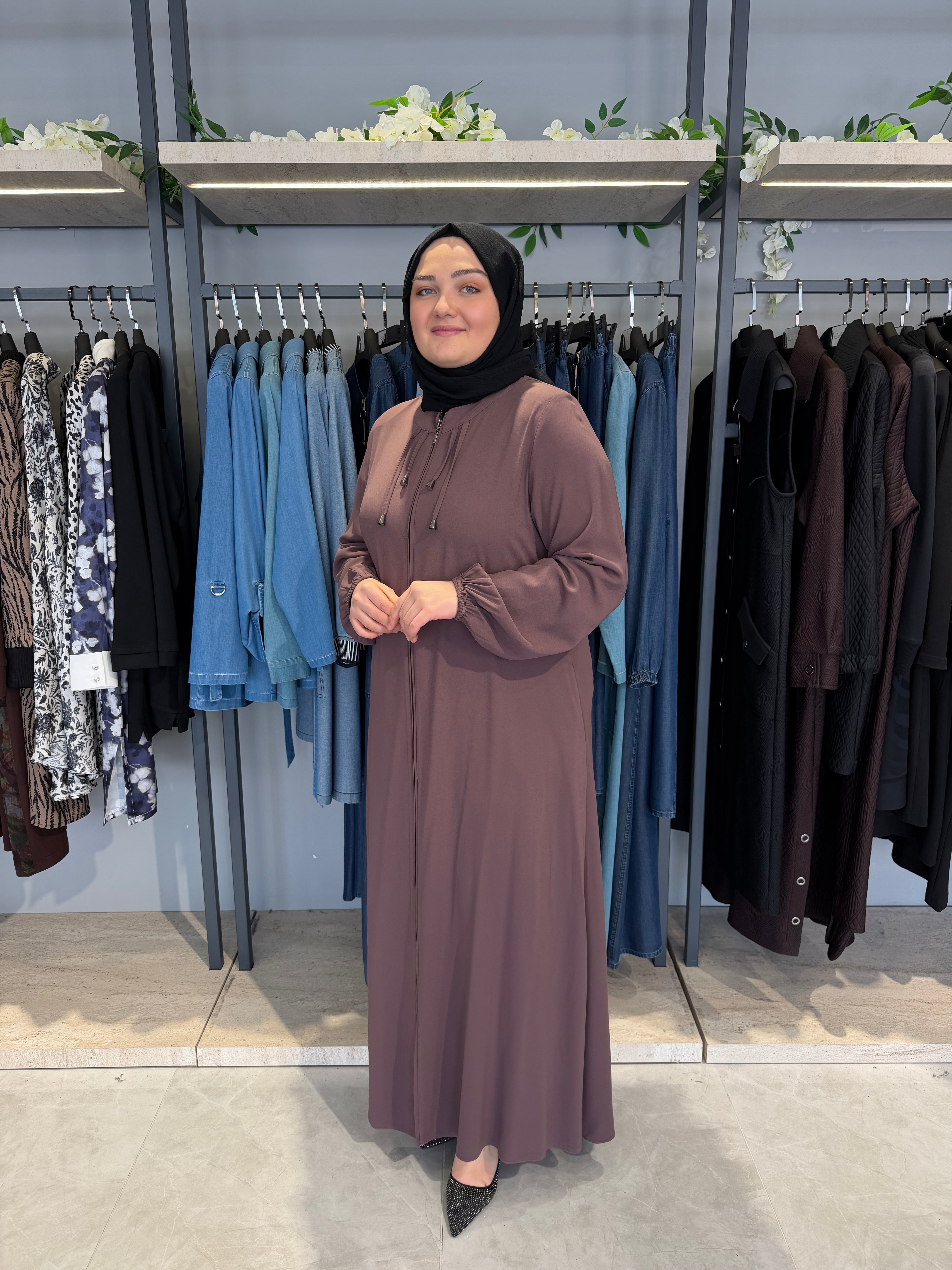 Çift Biyeli İpek Ferace - 3015