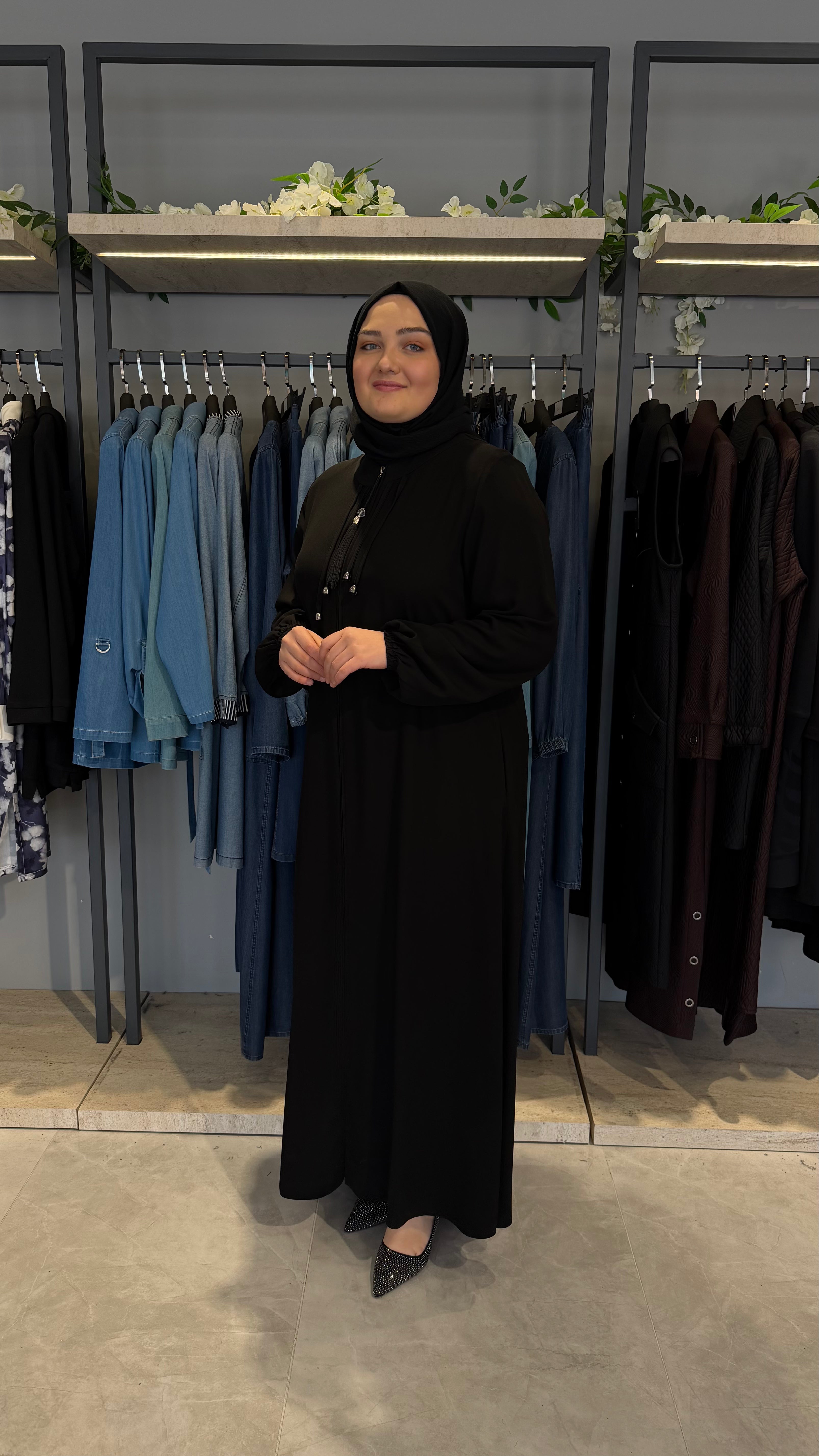 Kolu Lastikli Krep Ferace  - 3202