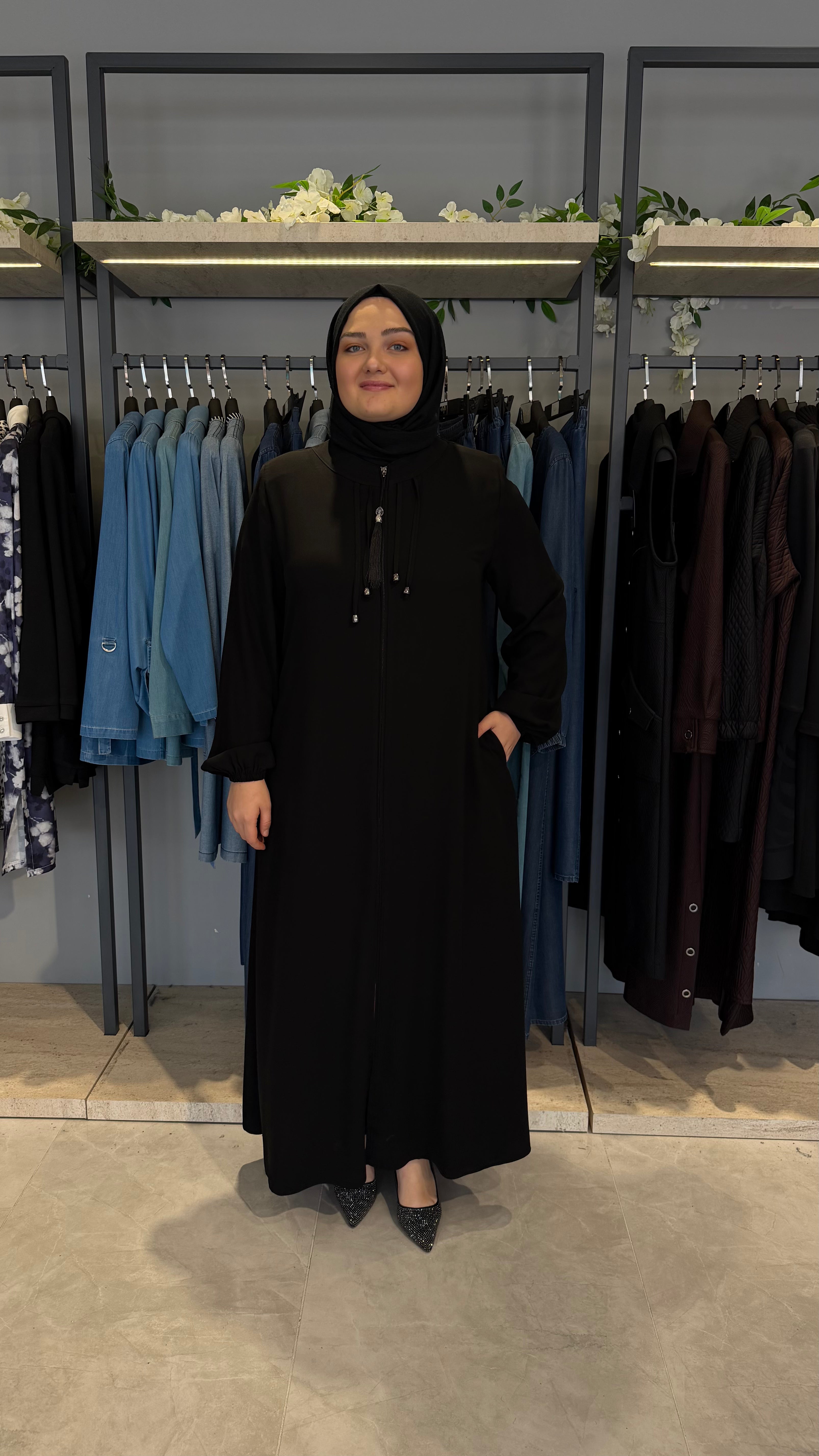 Kolu Lastikli Krep Ferace  - 3202