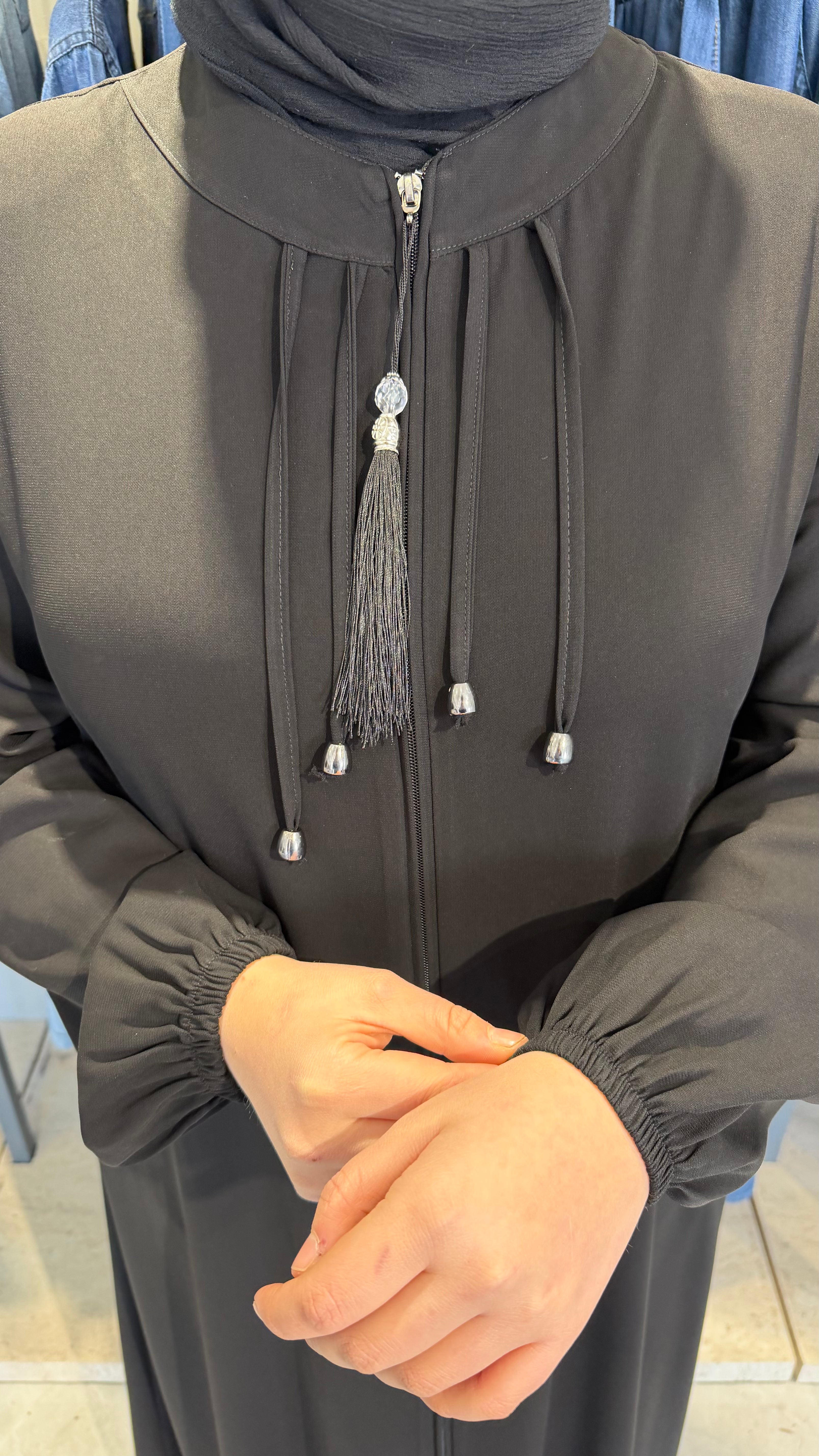 Çift Biyeli İpek Ferace - 3015