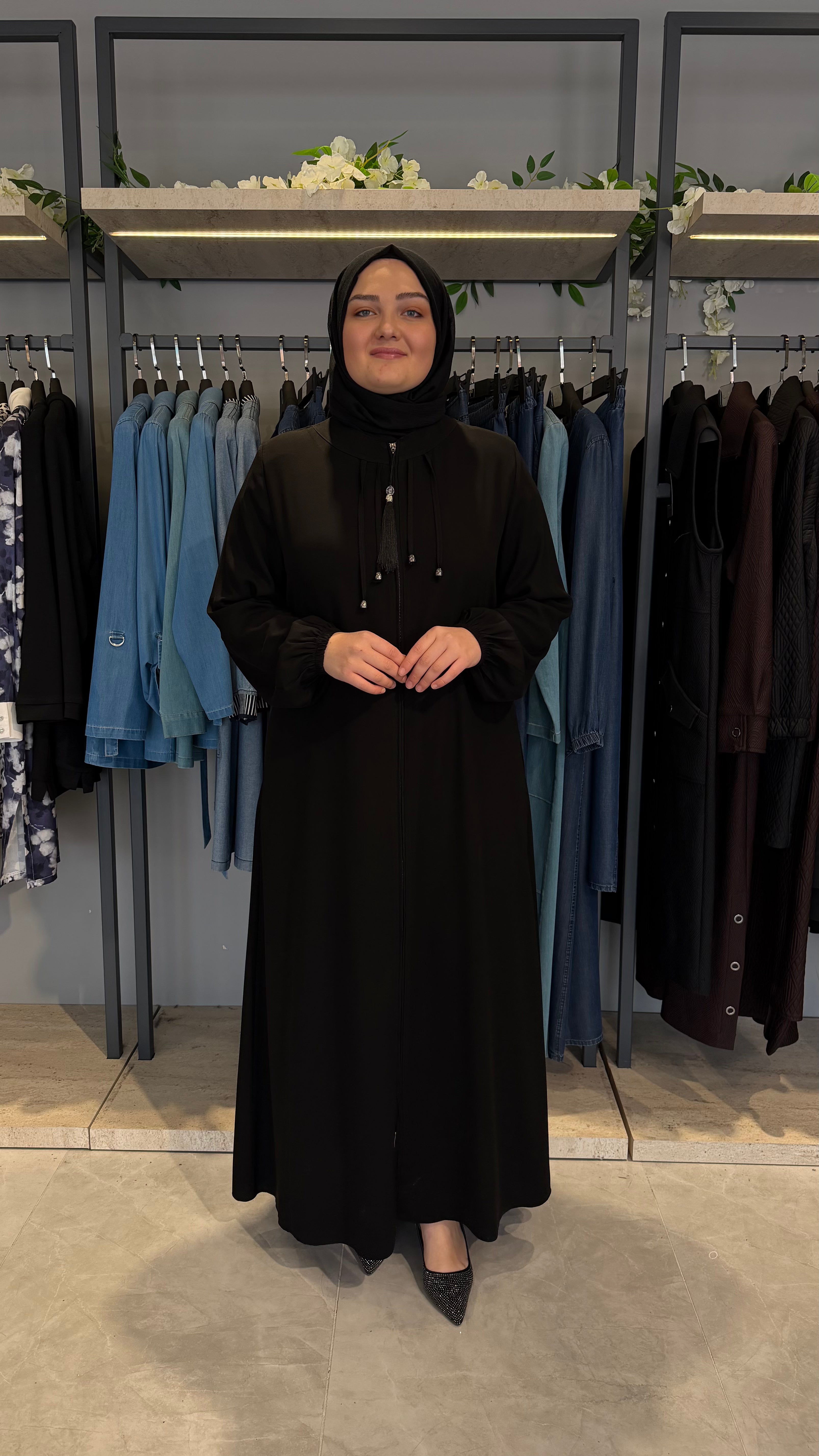 Çift Biyeli İpek Ferace - 3015