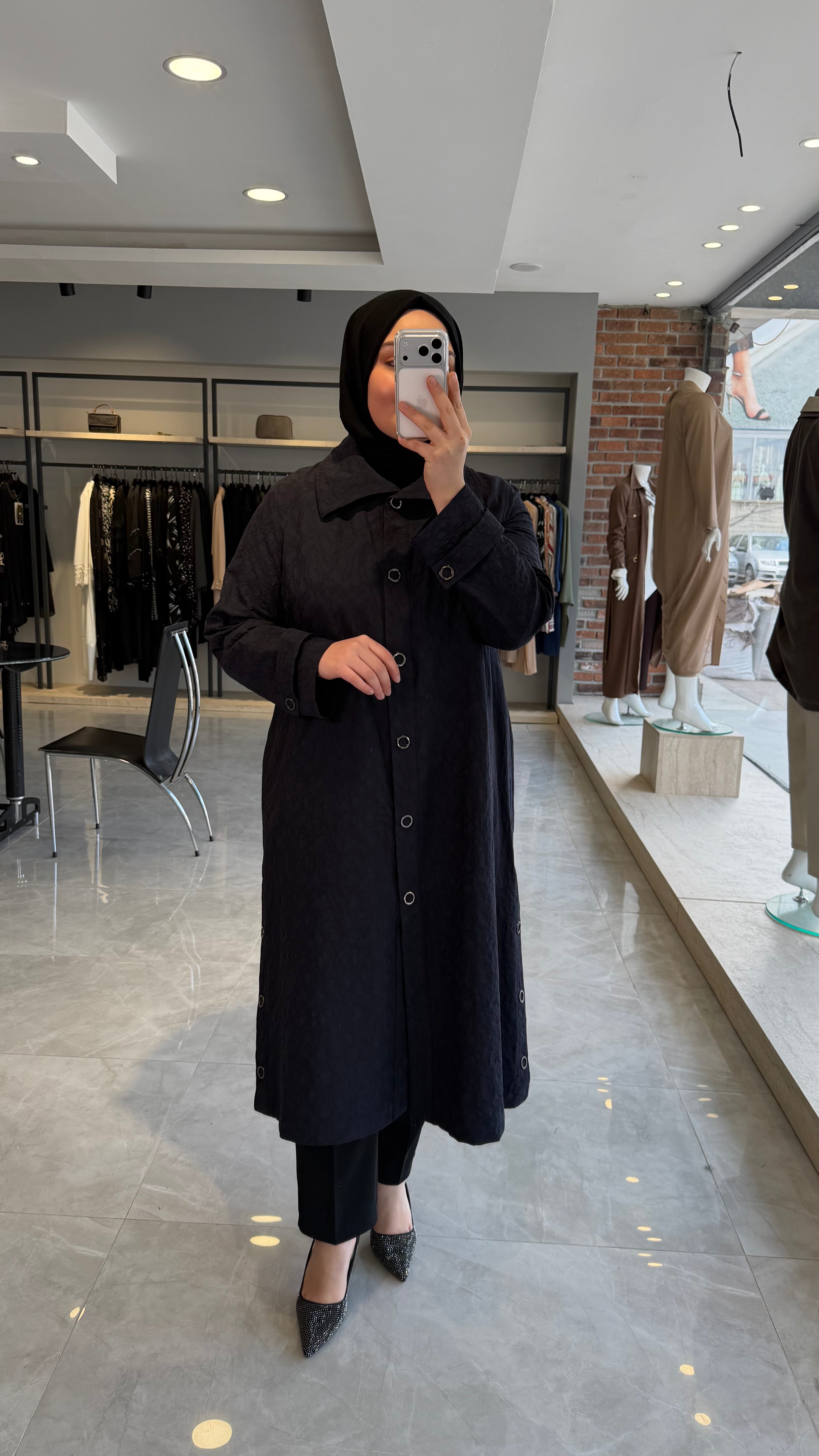 Pamuk Jakar Düşük Yaka Çıtçıtlı Kap - 1464