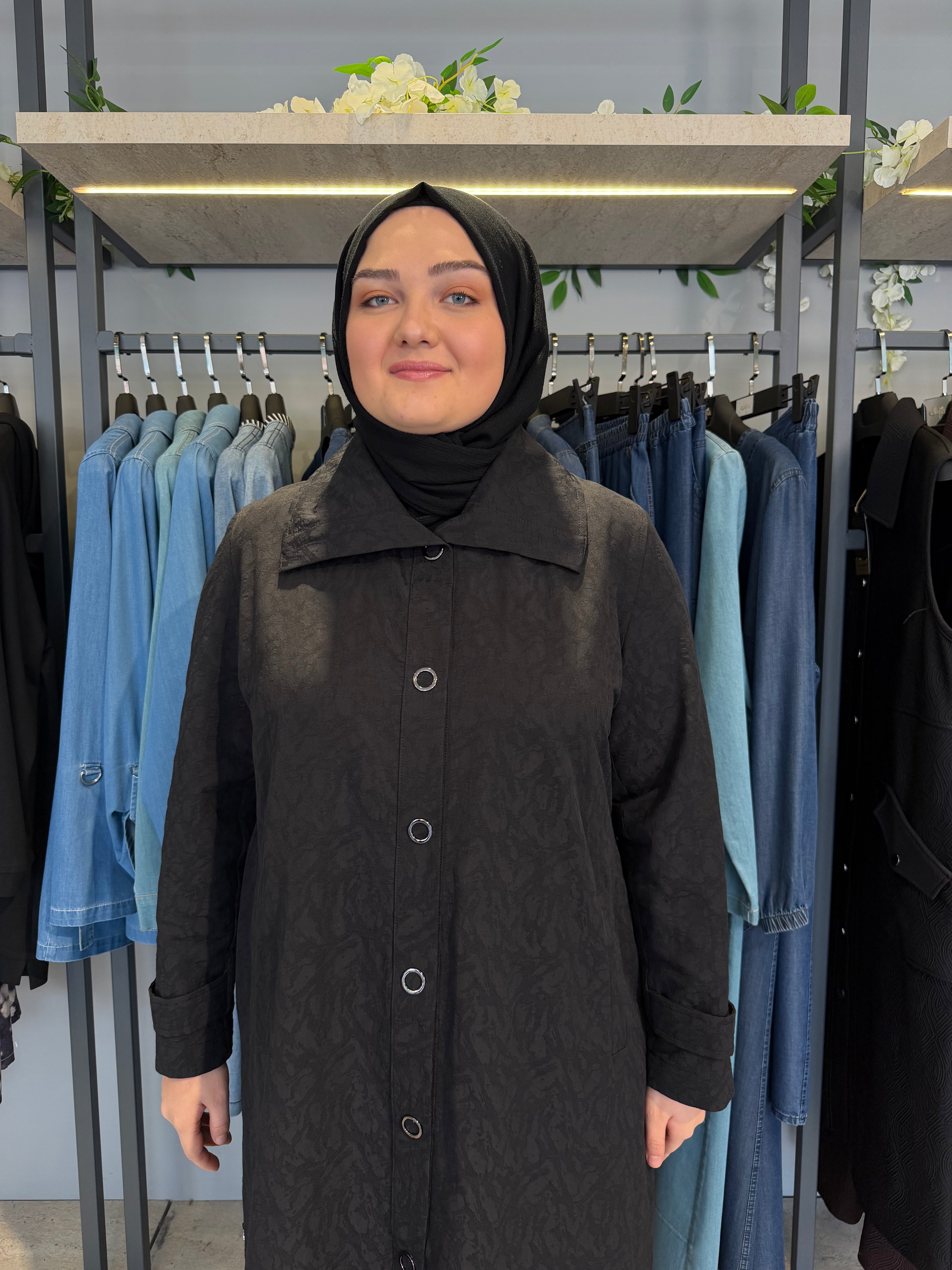 Pamuk Jakar Düşük Yaka Çıtçıtlı Kap - 1464