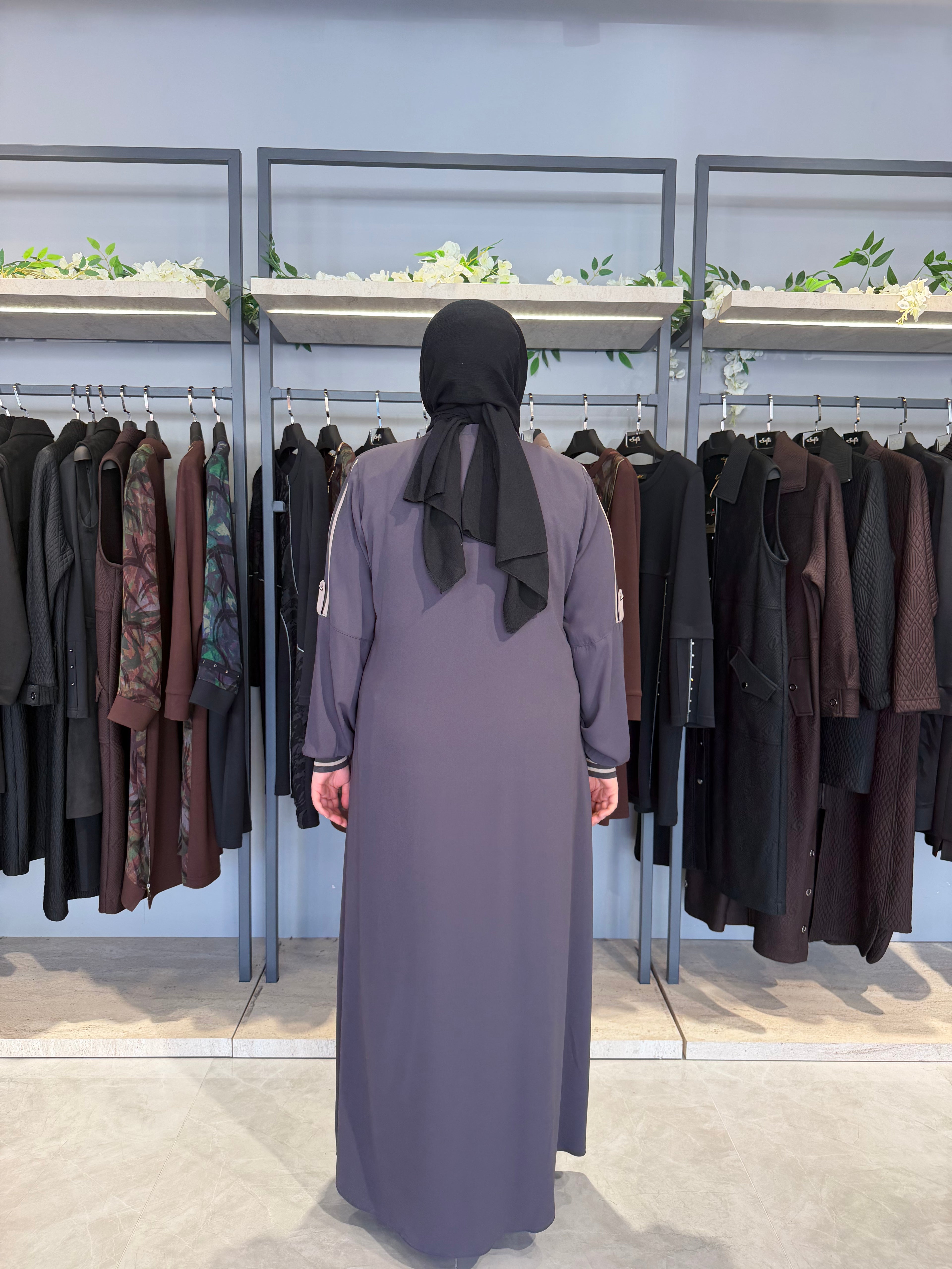 Kapüşonlu Krep Ferace - 3160