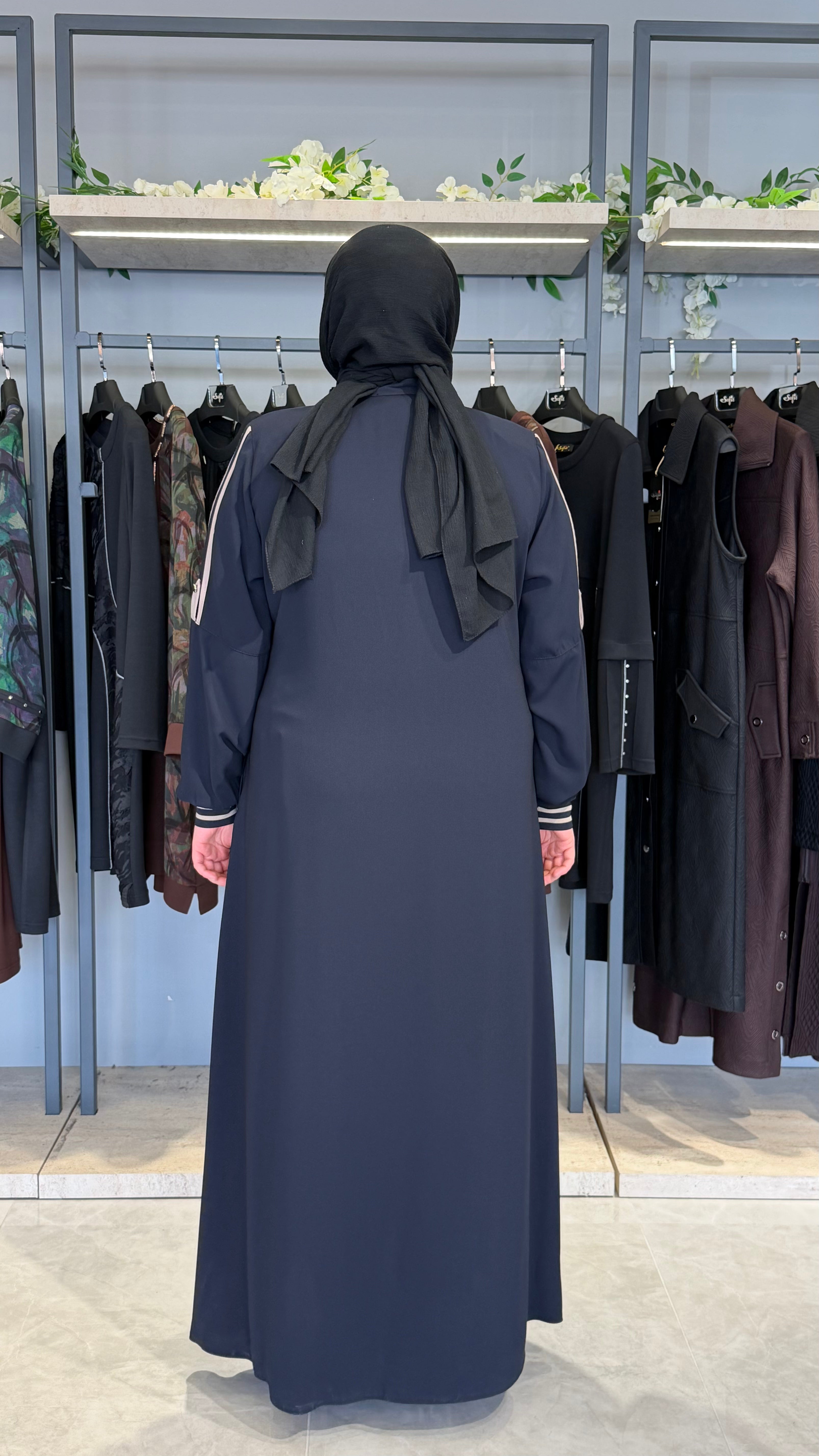 Kapüşonlu Krep Ferace - 3160