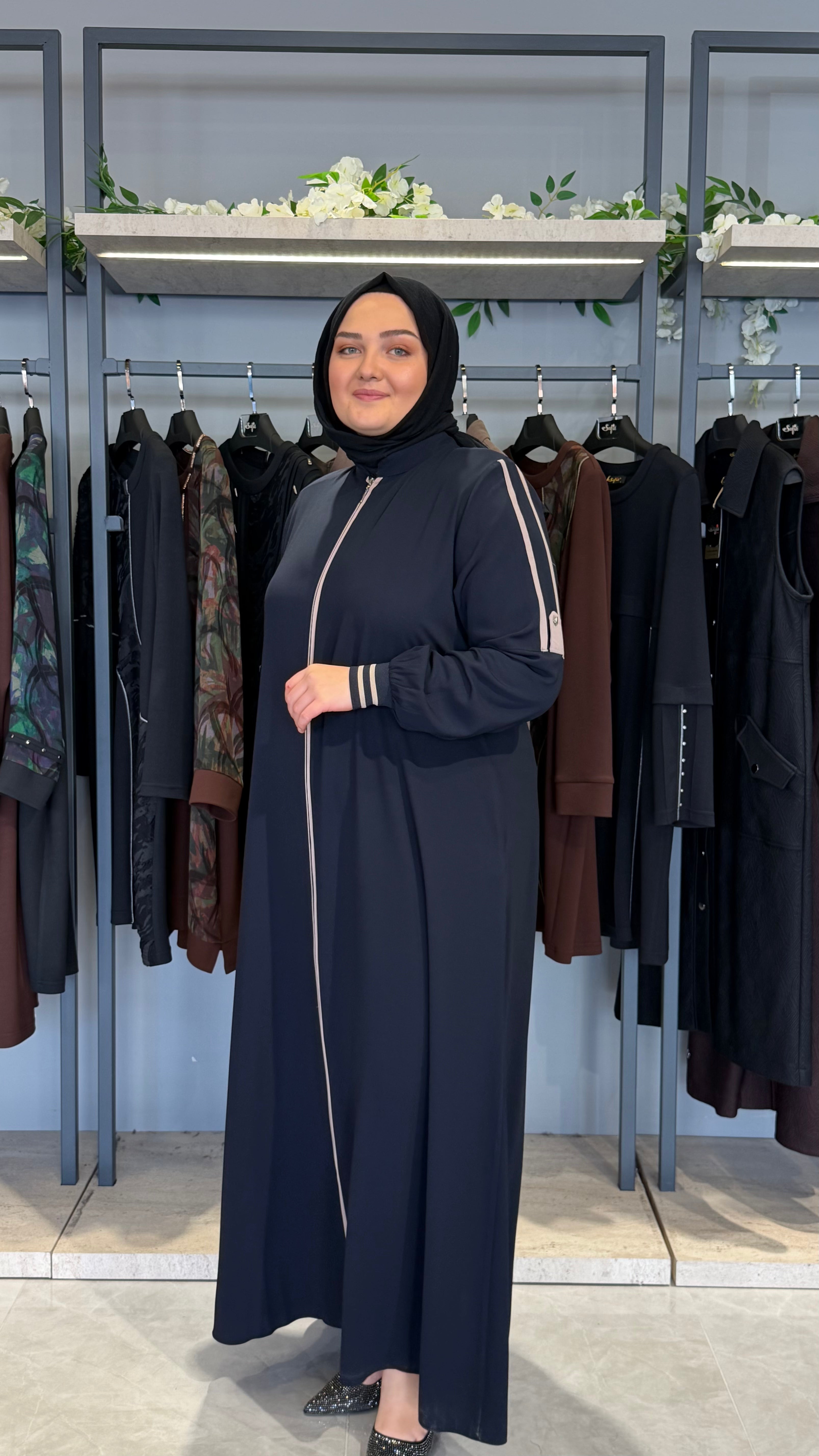 Kapüşonlu Krep Ferace - 3160