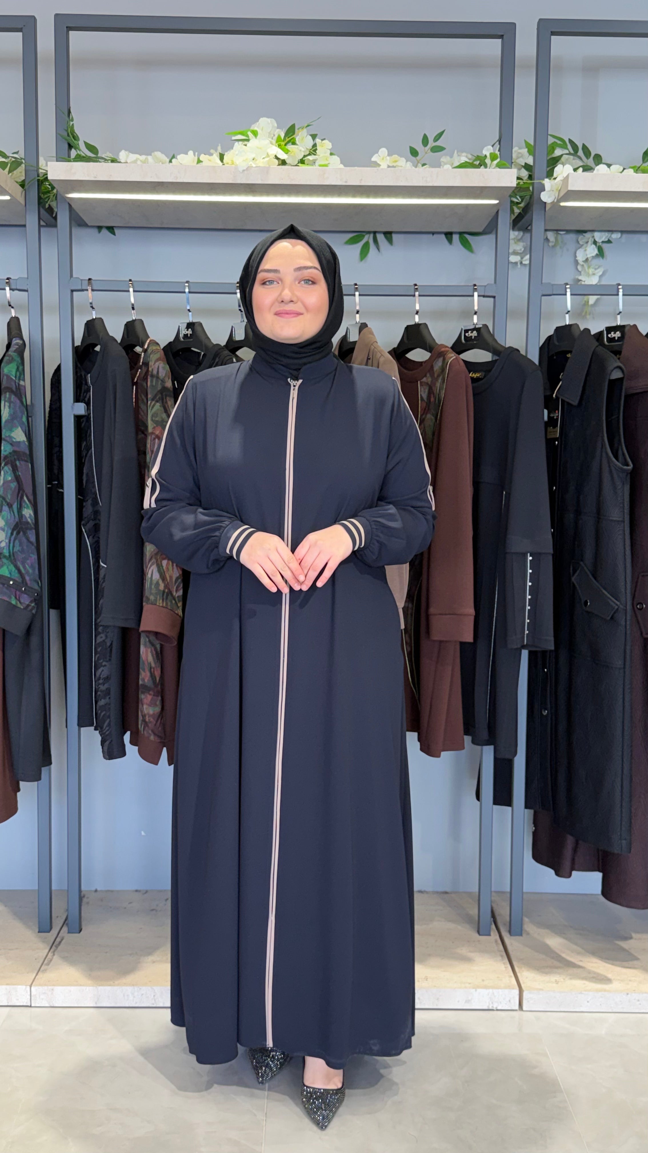 Kapüşonlu Krep Ferace - 3160