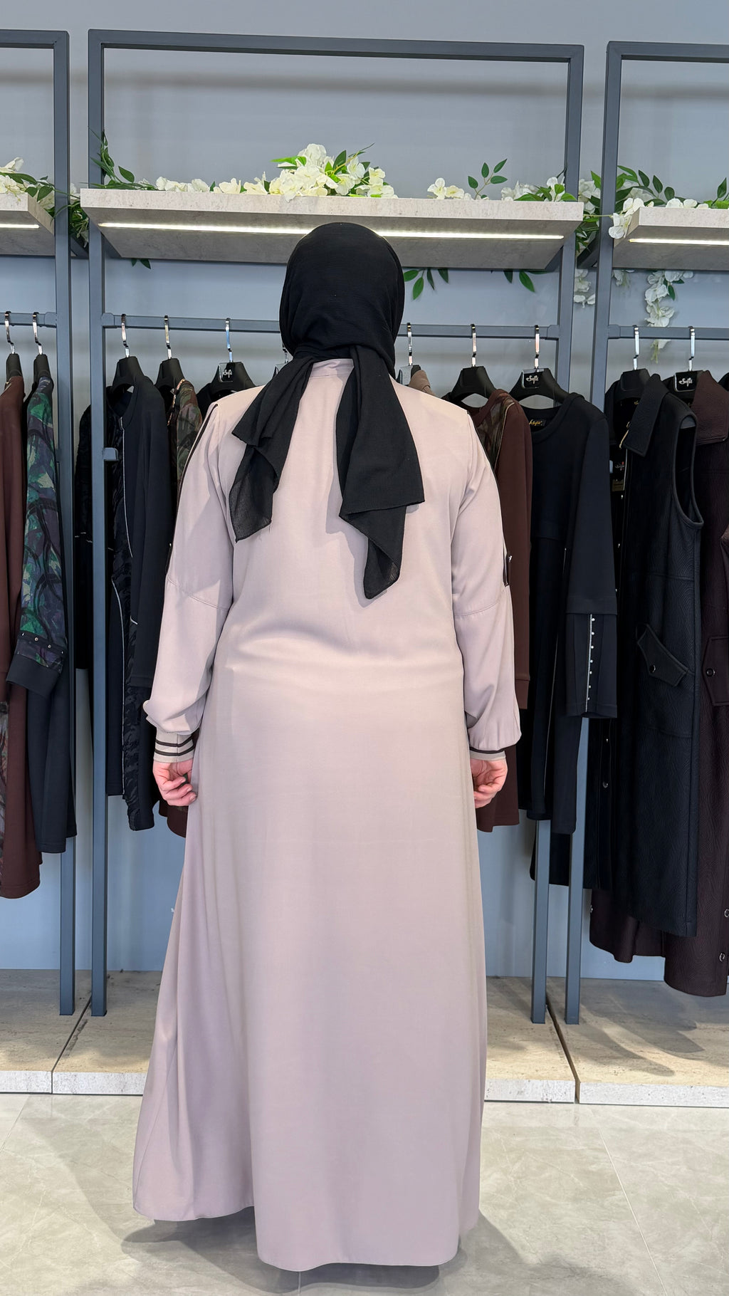 Kapüşonlu Krep Ferace - 3160