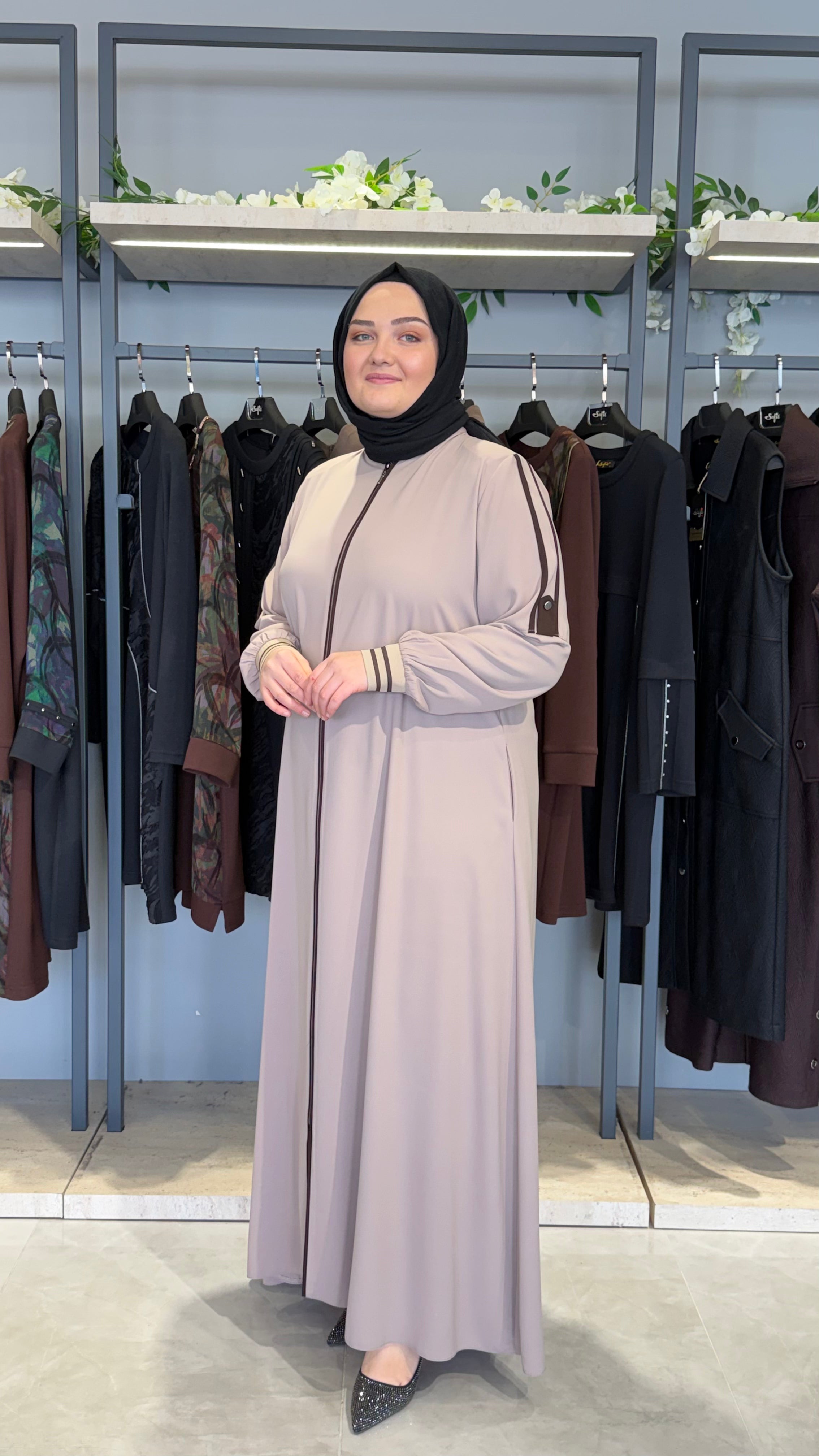 Kapüşonlu Krep Ferace - 3160