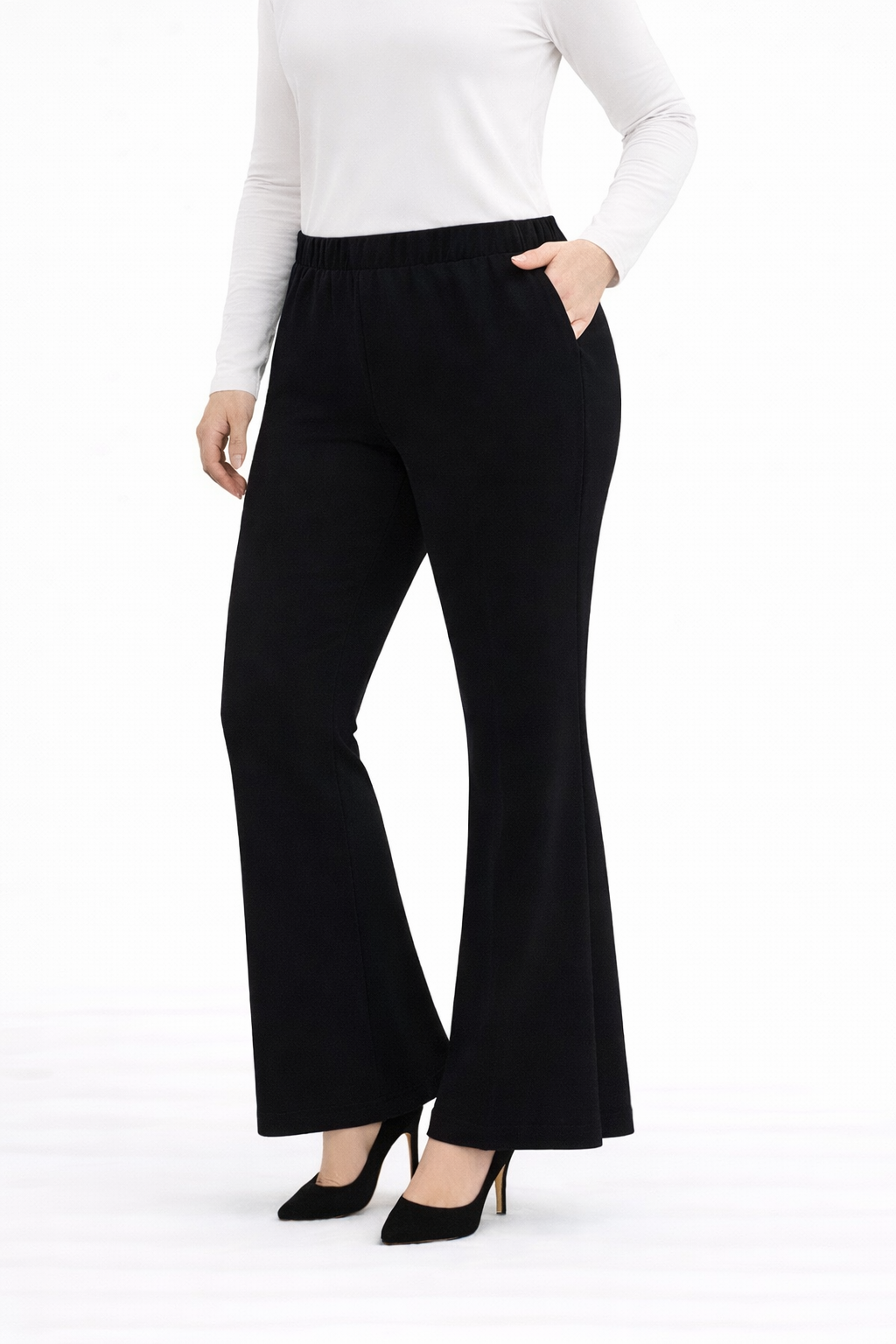 İspanyol Paça Rahat Kalıp Krep Pantolon - 2303