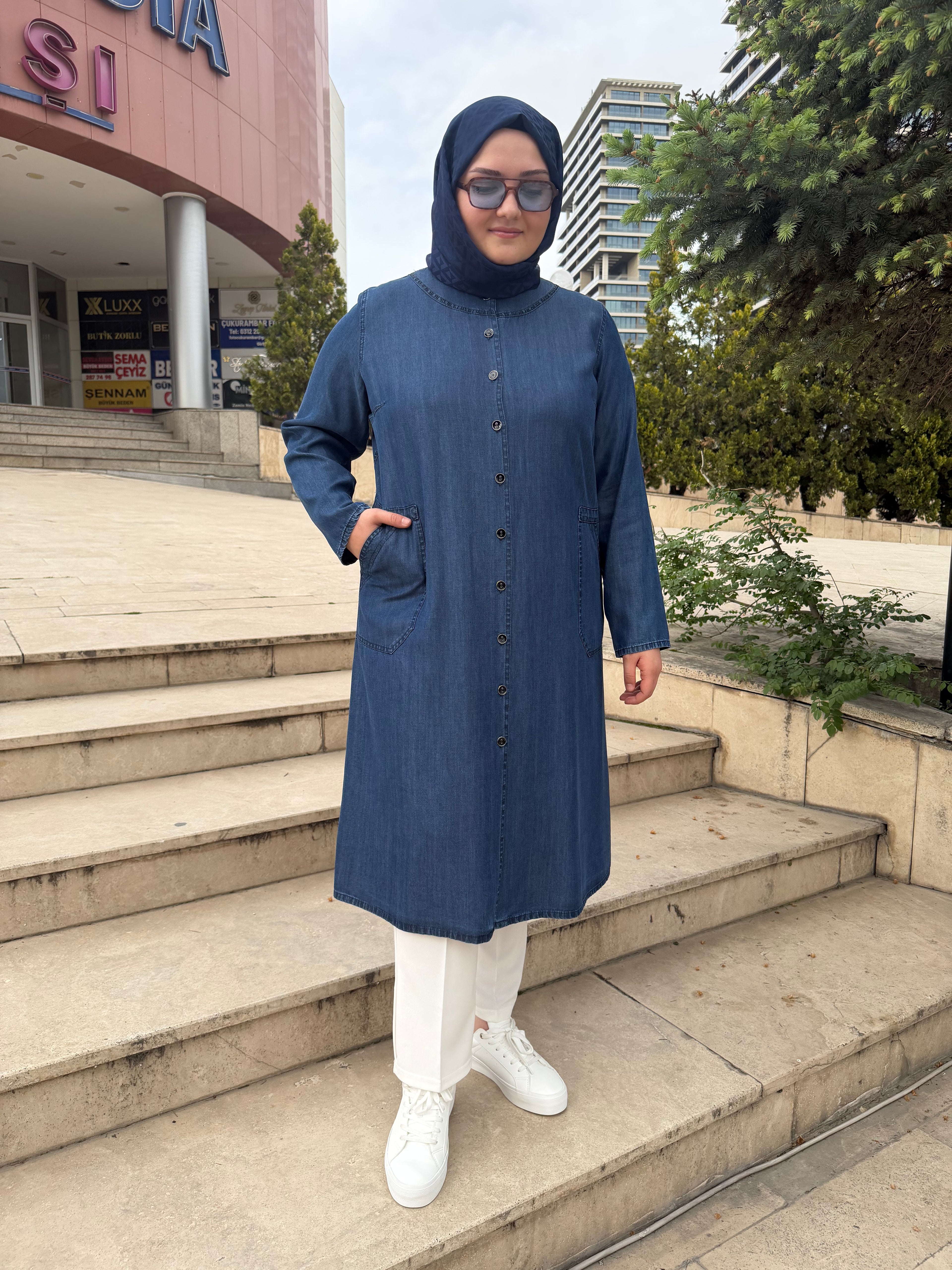Düğmeli Araboy Tensel Kap - 455