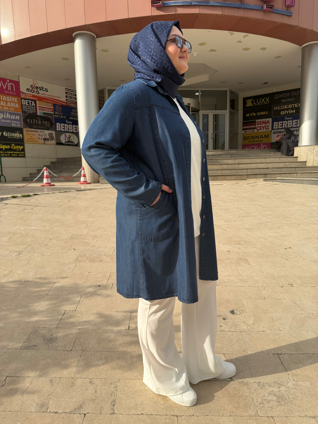 Düğmeli Araboy Tensel Tunik - 402