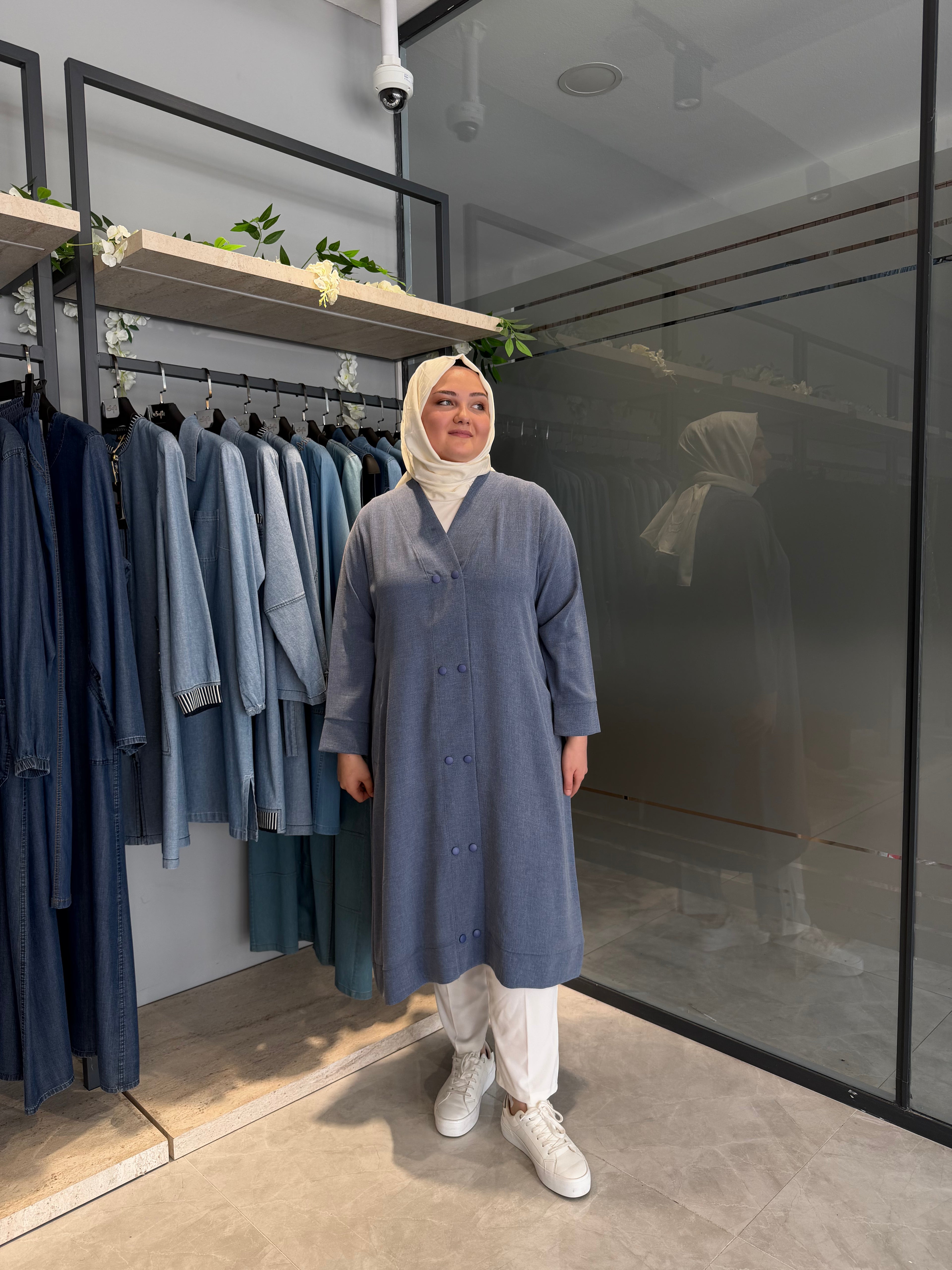 Aksesuarlı Çıt Çıtlı Keten Kap  - 1025