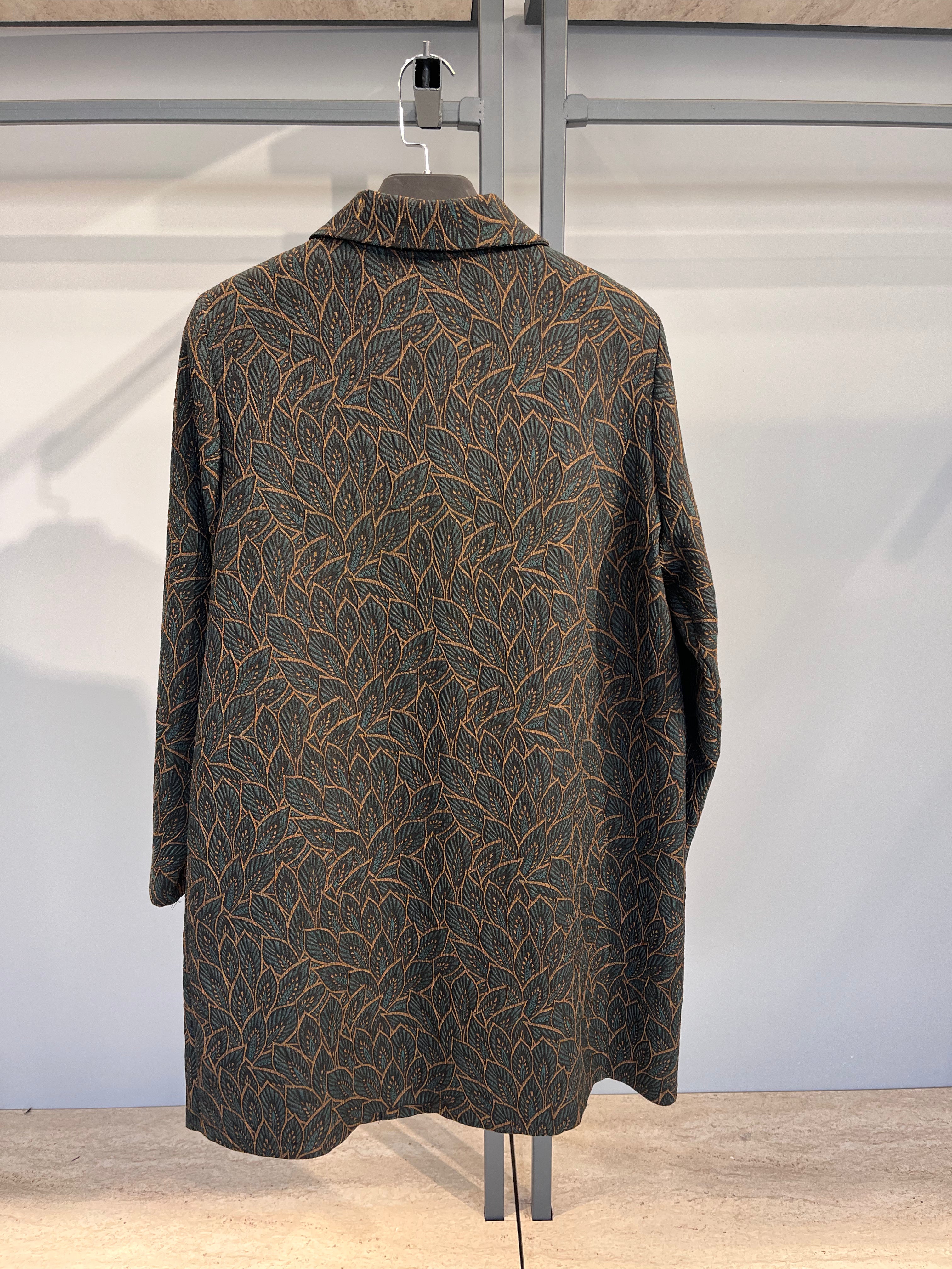 Desenli Gold Düğmeli Jakar Kapitone Ceket - 6025