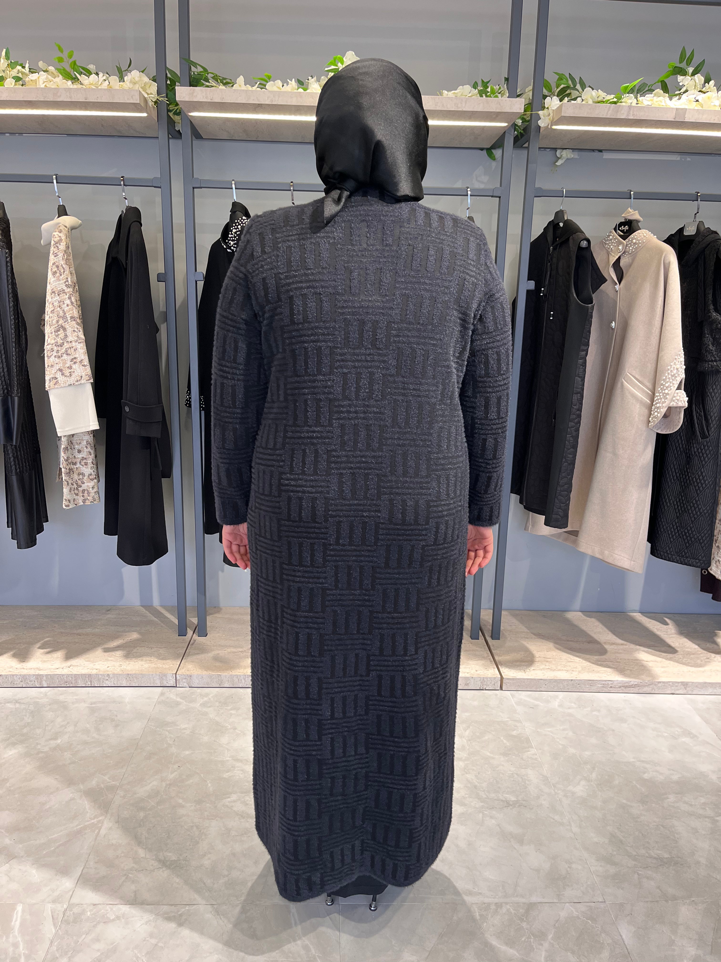 Sakallı Triko Manto - 326