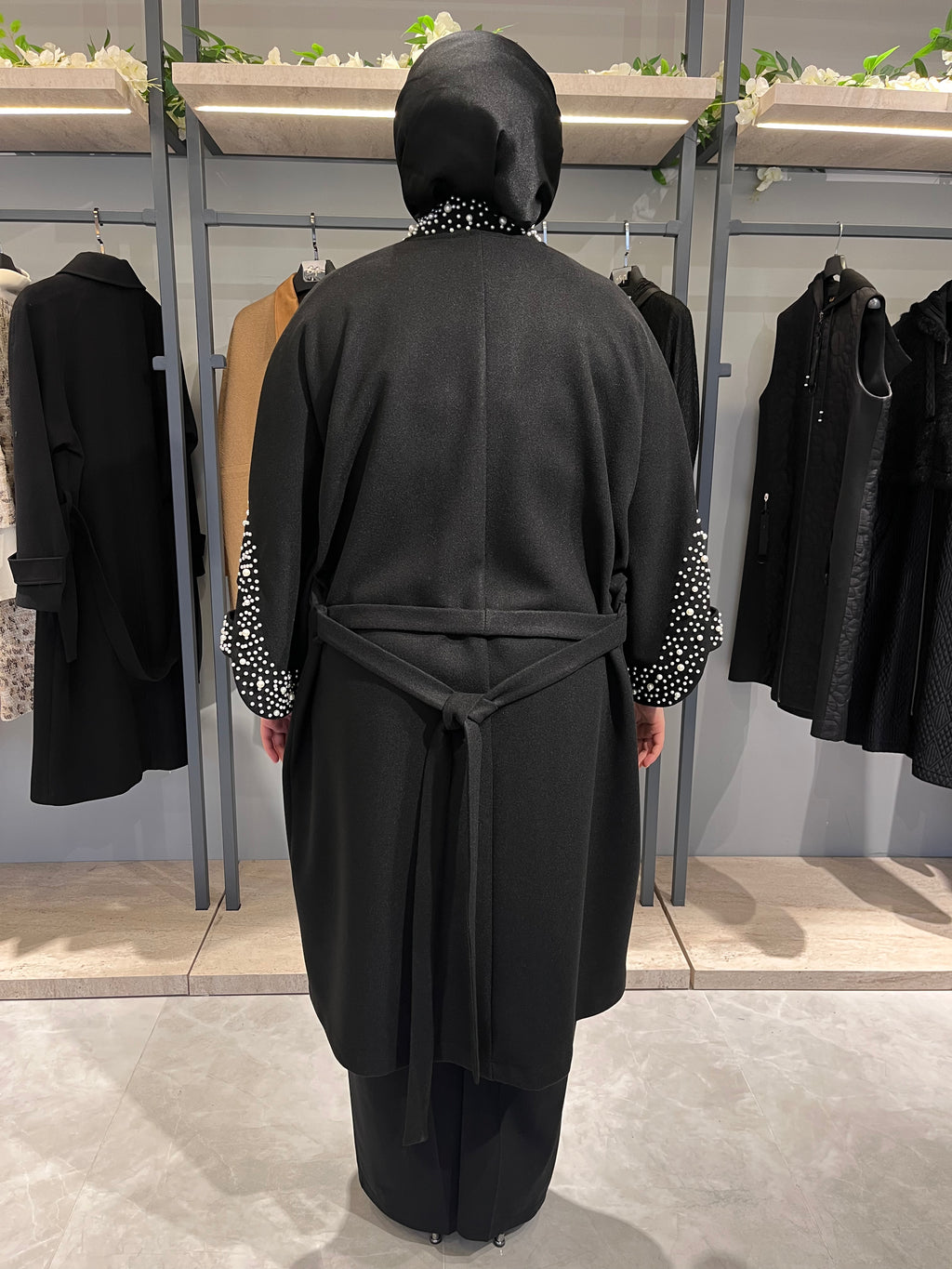 Taş İşlemeli İncili Astarsız Reglan Kol Kaban - 26043