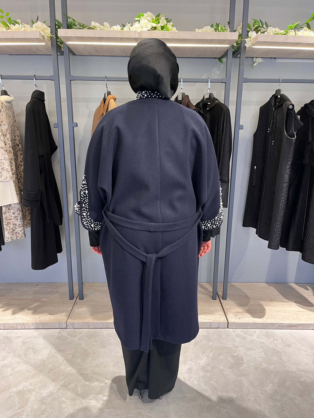 Taş İşlemeli İncili Astarsız Reglan Kol Kaban - 26043